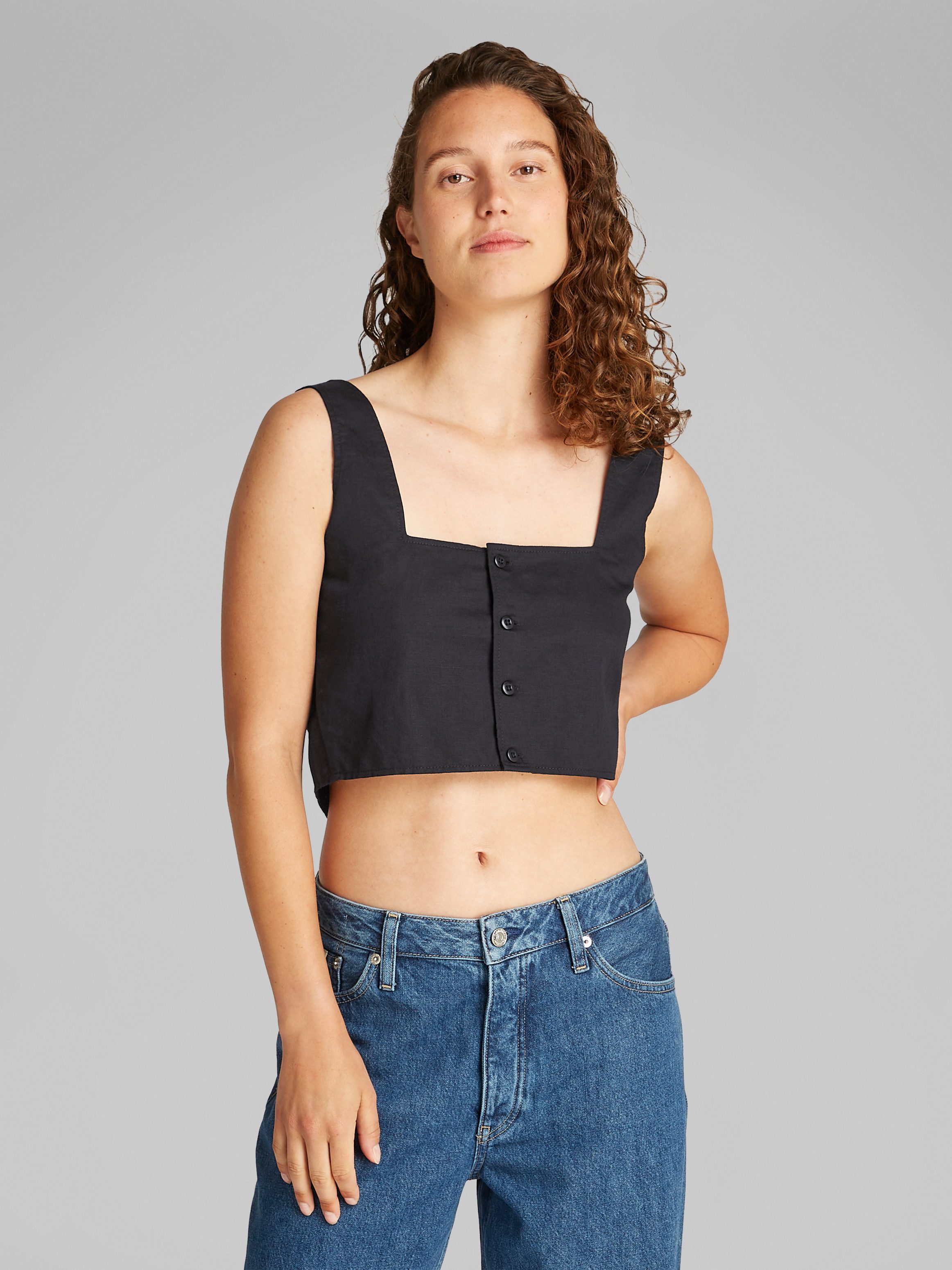 Crop-Top SOFT LINEN TOP