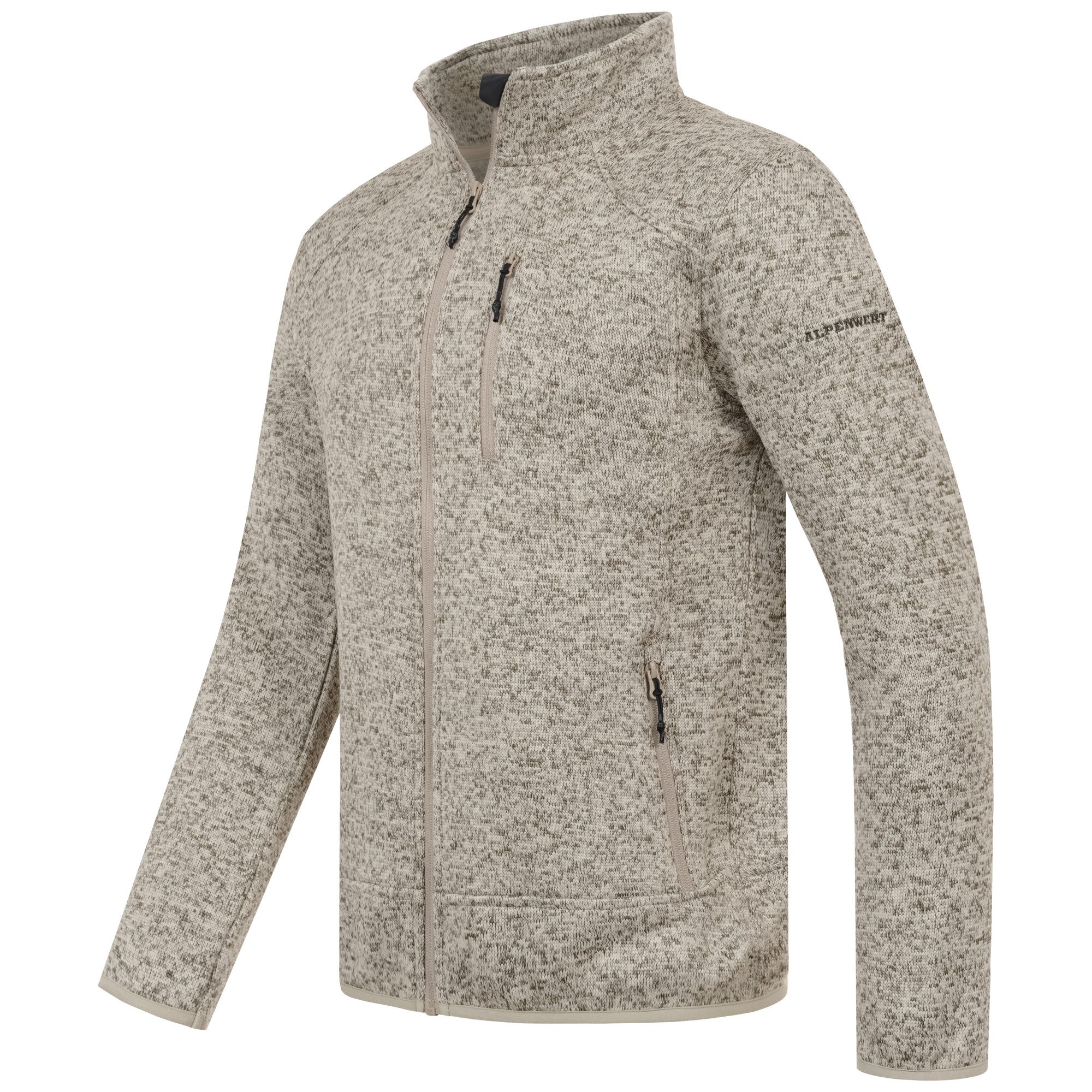 Alpenwert Fleecejacke Herrren – Outdoor- & Freizeitjacke, Weich und Atmungsaktiv Ideal als Outdoorjacke oder wärmende Midlayer – Bild 3 von 5