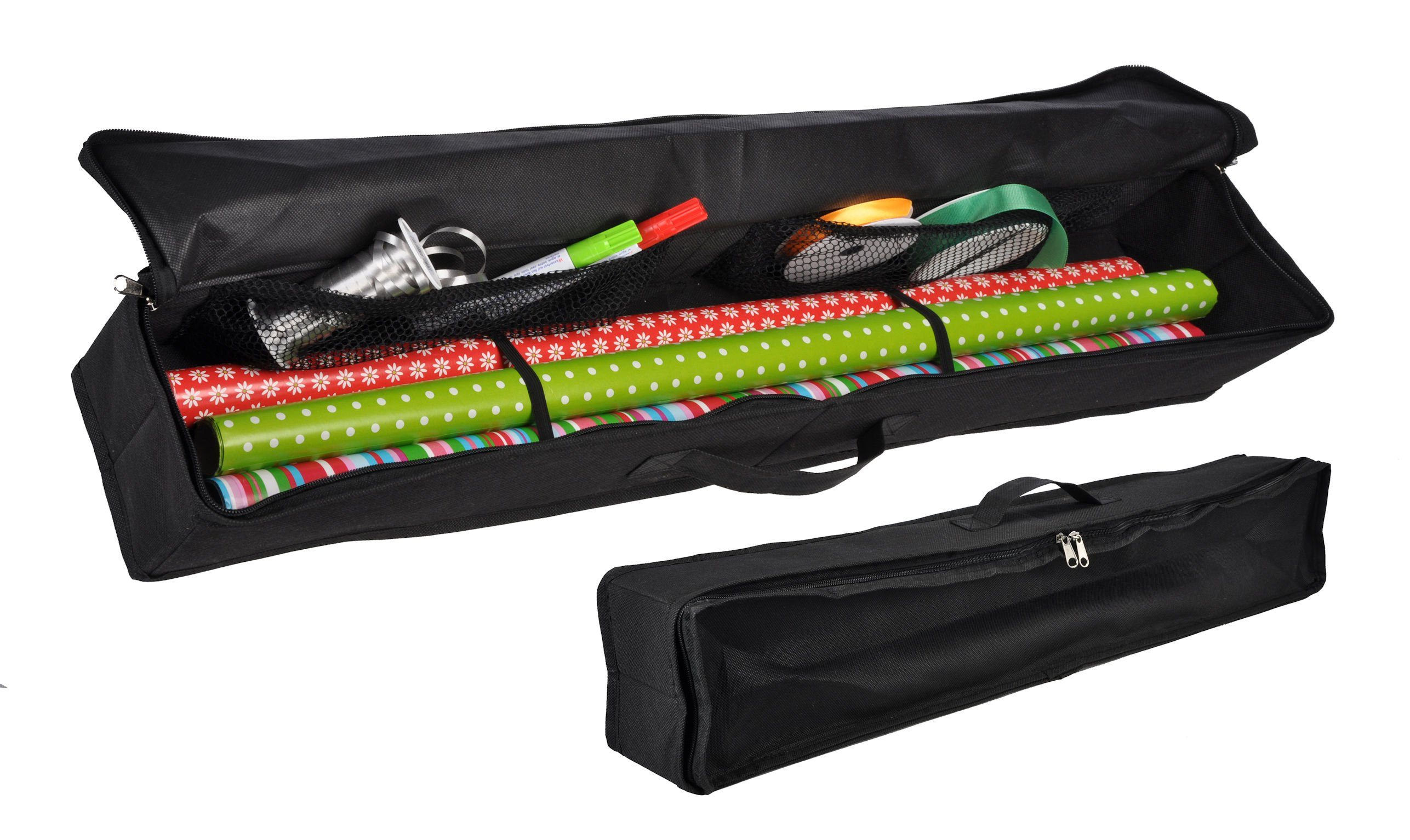 Spetebo Organizer Geschenkpapier Organizer Tasche schwarz - 76 x 13 (Stück, 1 St., Geschenkpapier Tasche), Aufbewahrungstasche mit Tragegriff