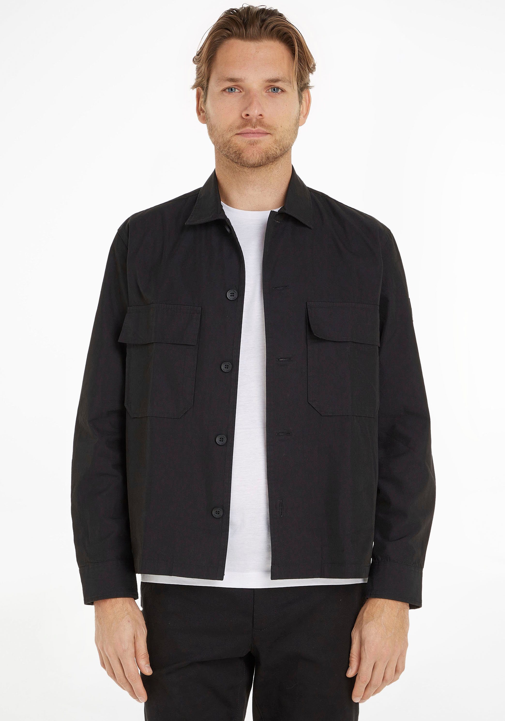 Calvin Klein Langarmhemd COTTON NYLON OVERSHIRT günstig online kaufen