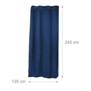 Vorhang Blaue Vorhänge im 2er Set, relaxdays, 245x135cm