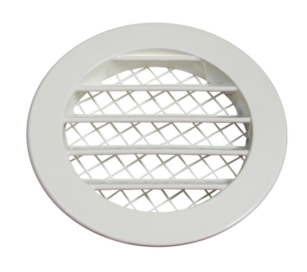 Häusler Onlinehandel GmbH Lüftungsgitter Lüftungsgitter LG - 100 AVL W Pulverbeschichtet Weiss DN 100, integriertes Insektenschutzgitter