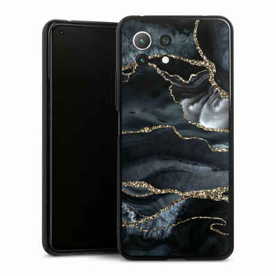 DeinDesign Handyhülle Glitzer Look Marmor Trends Dark marble gold Glitter look, Xiaomi Mi 11 Lite 5G NE Silikon Hülle Bumper Case Handy Schutzhülle