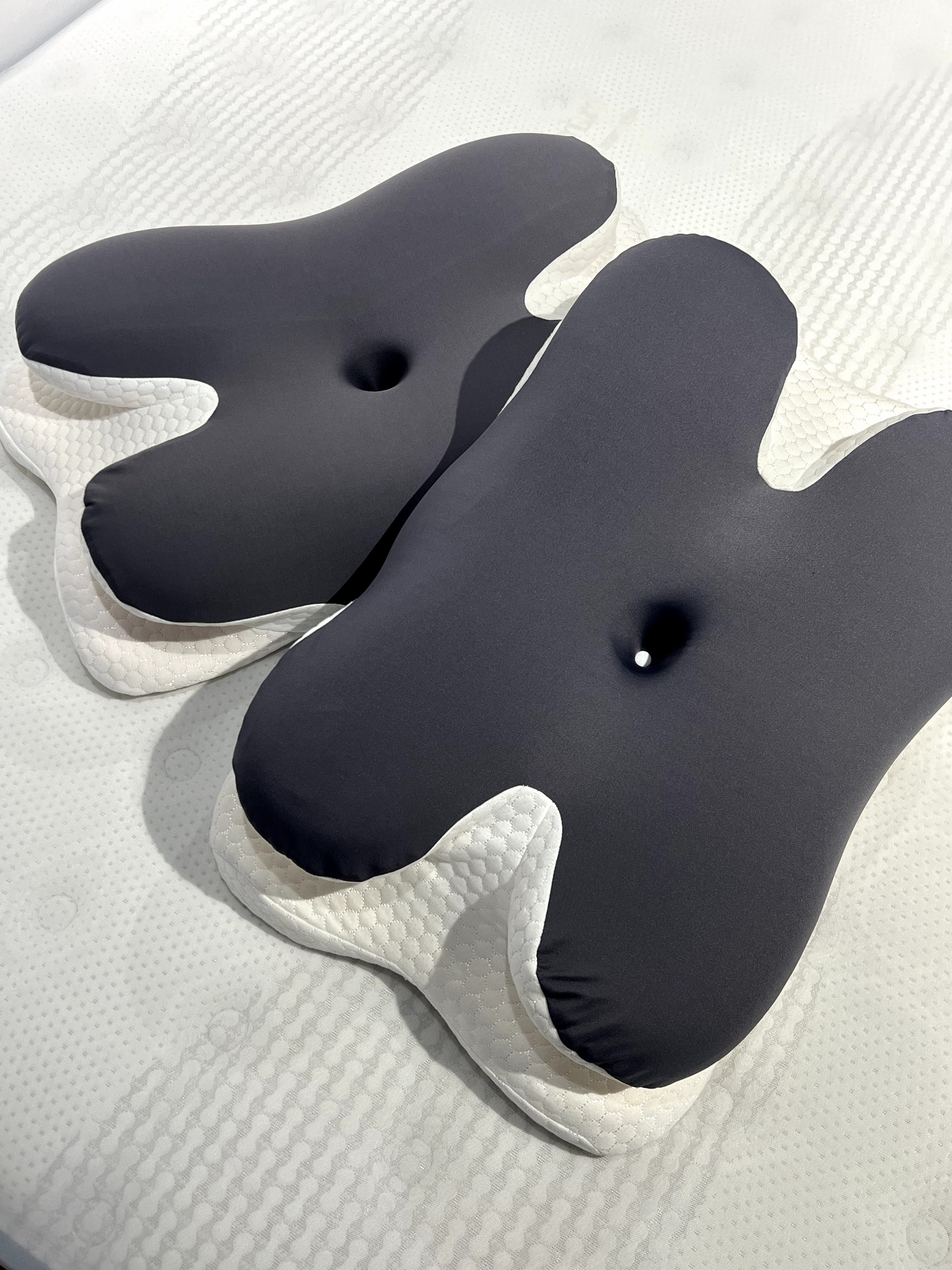 Esun Kopfkissen Orthopädisches Nackenkissen Ergonomisches Memory Foam, Mit Reisetasche, Füllung: 100% Memory Foam, Rückenschlafer, Bauchschlafer, Seitenschlafer, Set, Praktische Reisetasche für Nackenkissen, für Seiten Rücken & Bauchschläfer, Nackenkissen