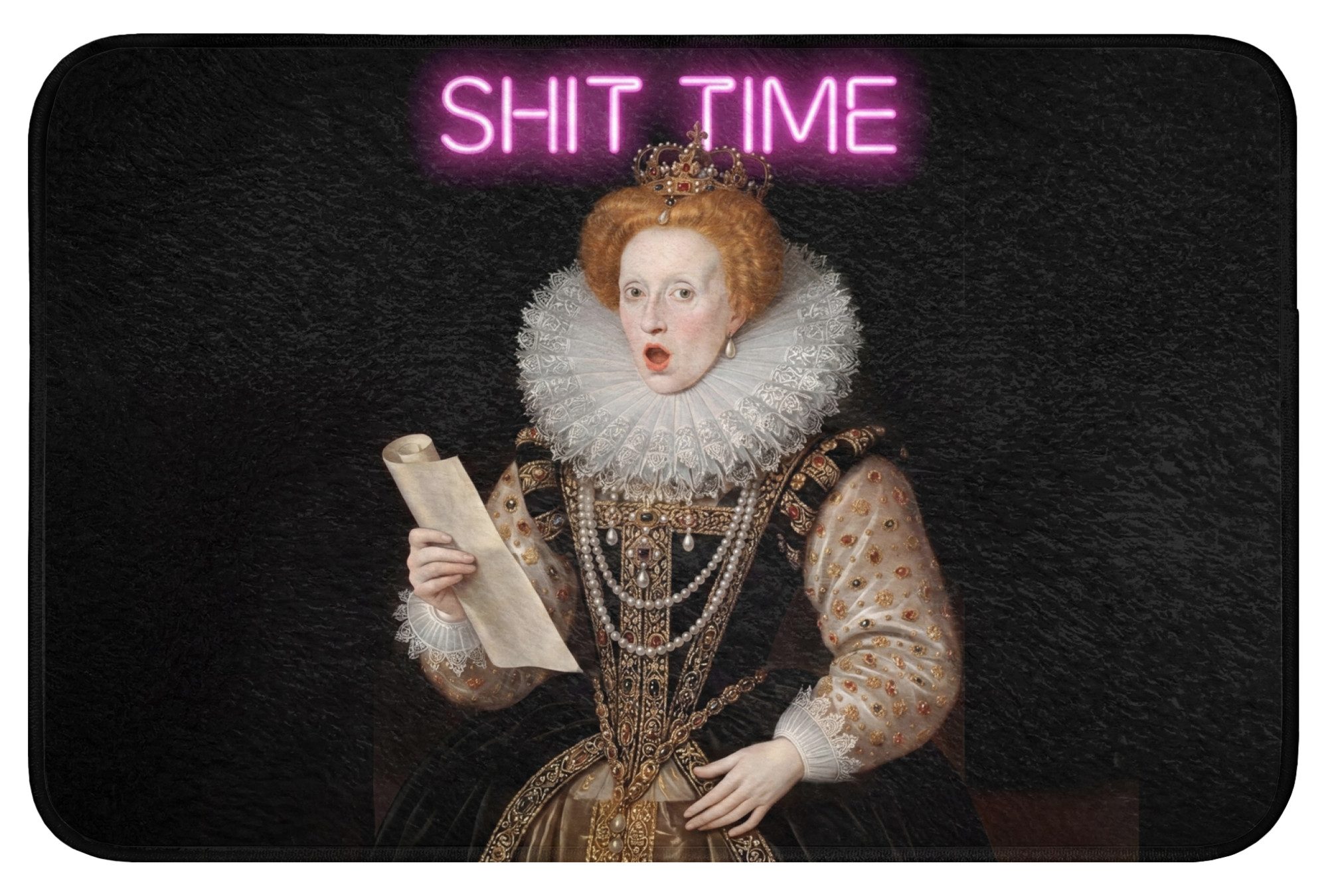 OnlyWow WC-Vorleger Porträt - Humor - Neon, Höhe 10 mm, Polyester, Rechteckig, WC Teppich, Toilettenvorleger, Toilettenteppich, Badematte 60x40 cm