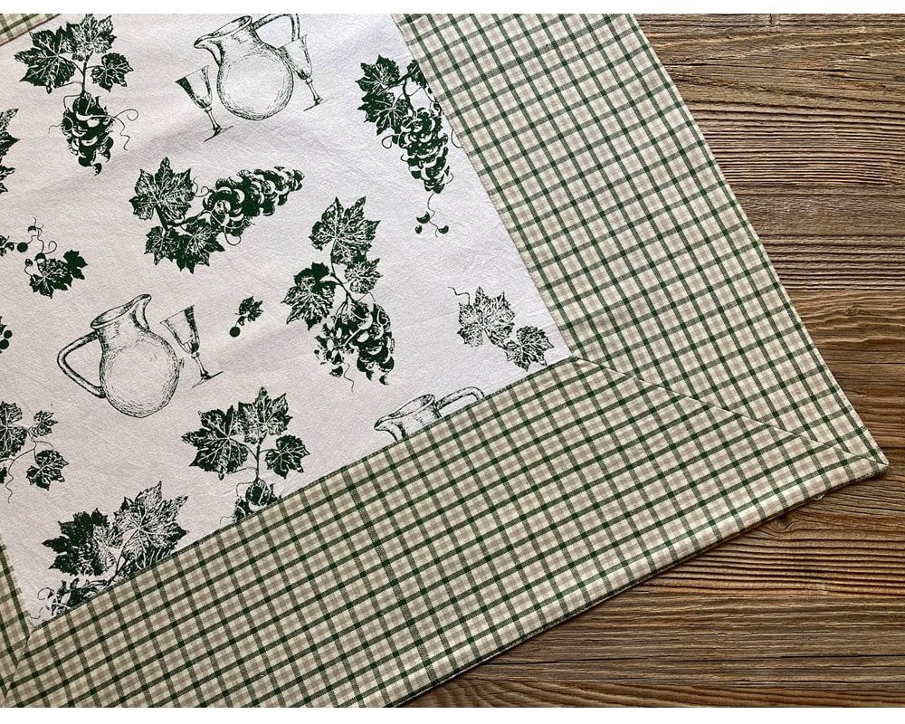 matches21 HOME & HOBBY Tischdecke Tischdecke ELENI Weintrauben Motiv, 100 % Baumwolle, in 70x70 cm (1-tlg), Pflegeleicht waschbar bis 30° Grad