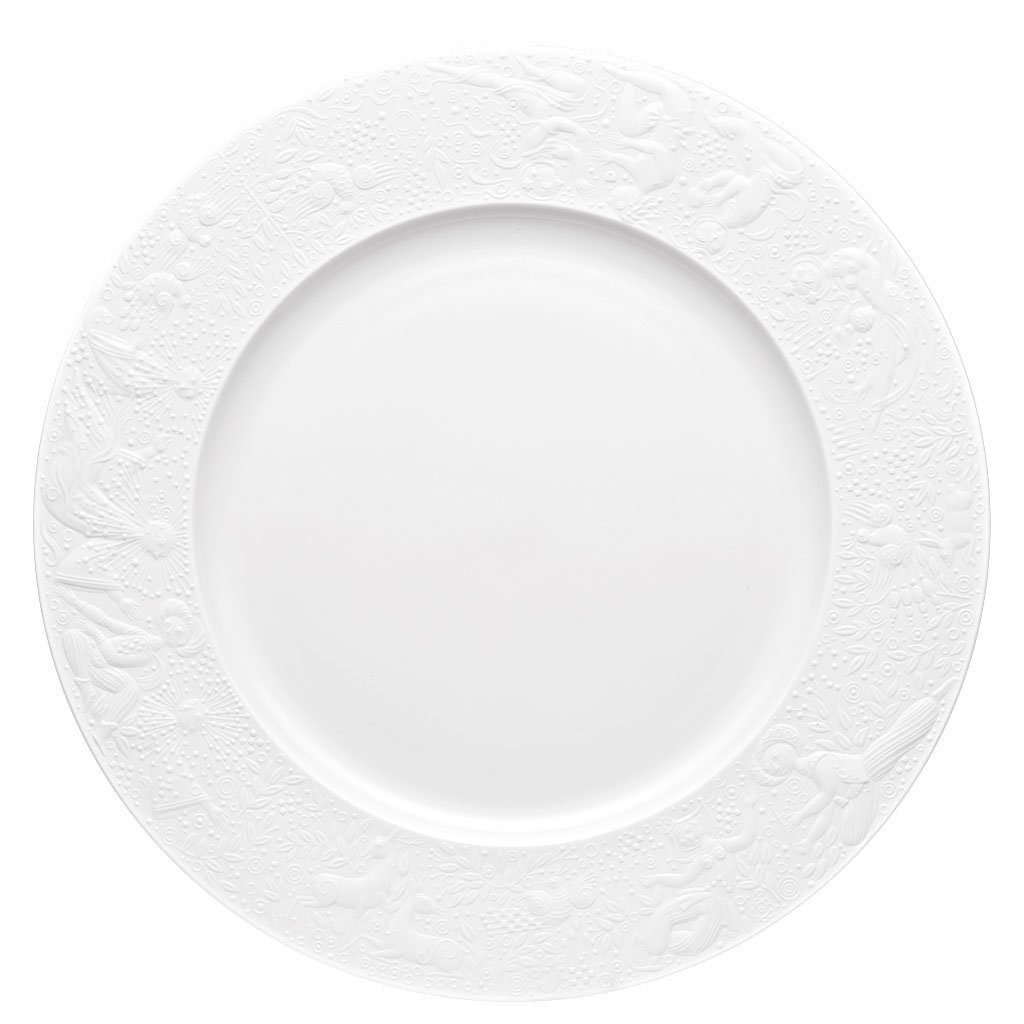 Rosenthal Servierteller Zauberflöte Weiß Platte rund, Porzellan