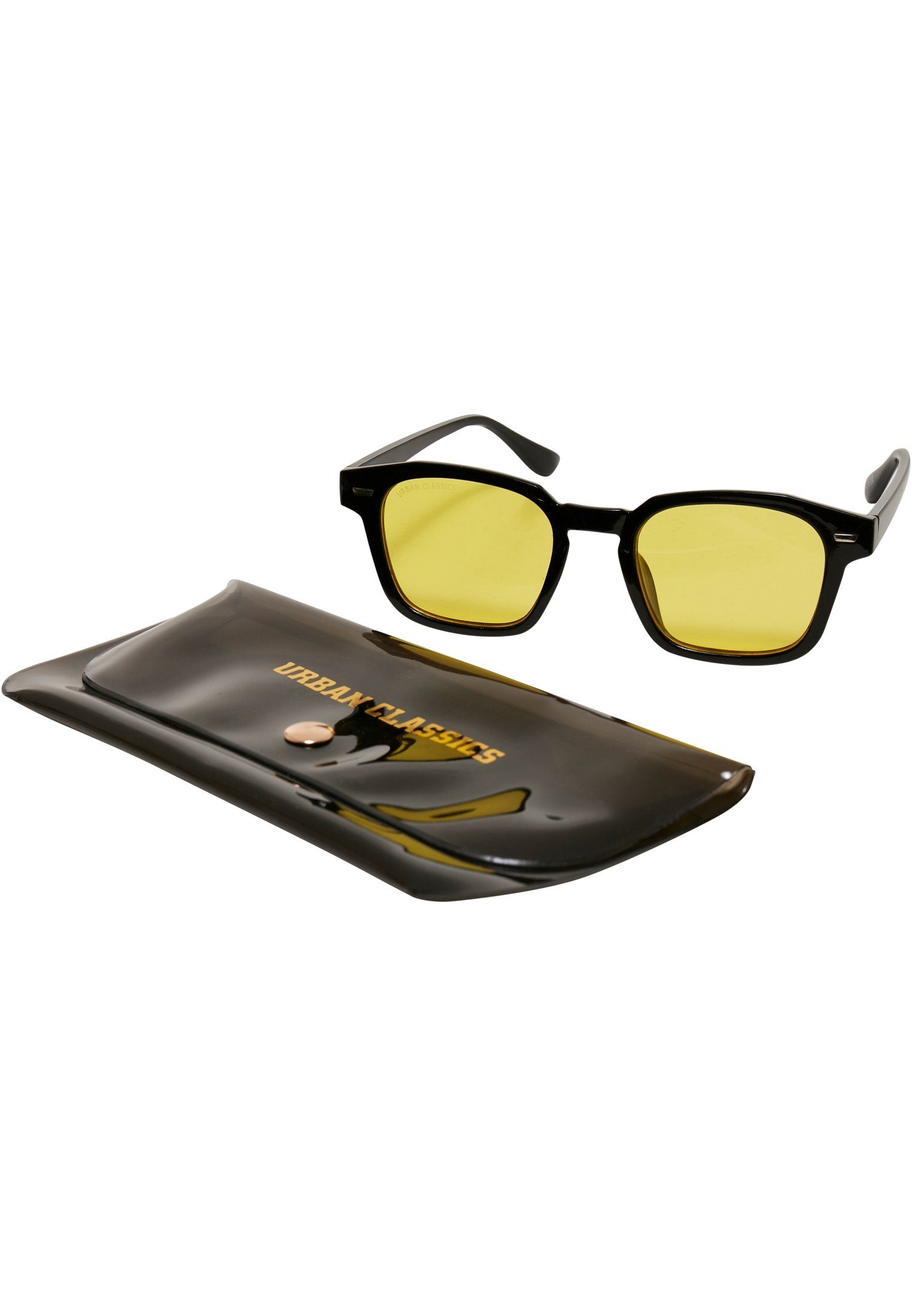 URBAN CLASSICS Sonnenbrille Unisex Sunglasses With Case black/yellow Maui