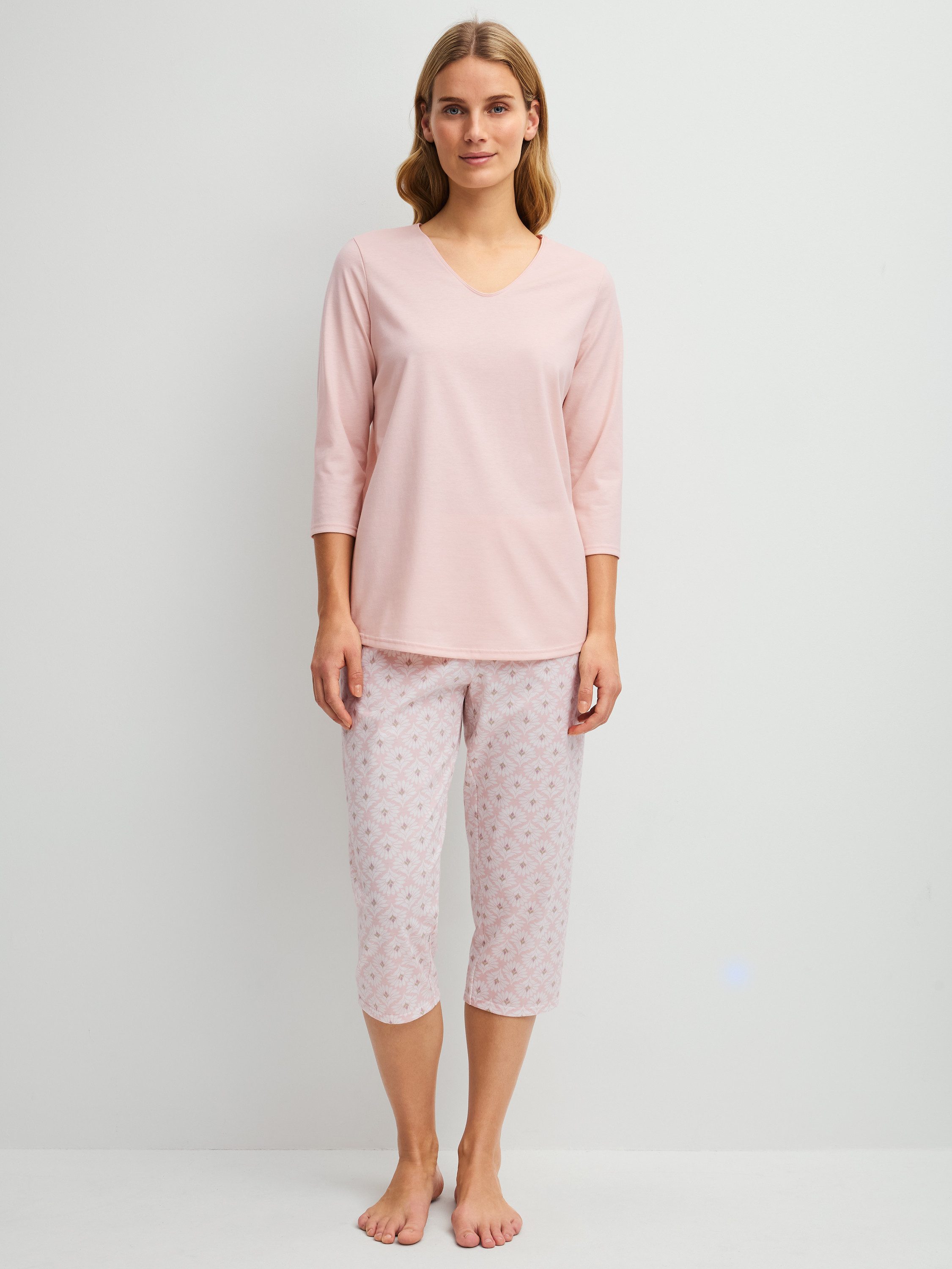 CALIDA Capri-Pyjama Cotton Special Damen (2 tlg) 100% Baumwolle, atmungsaktiv, geschmeidig, 3/4-Länge