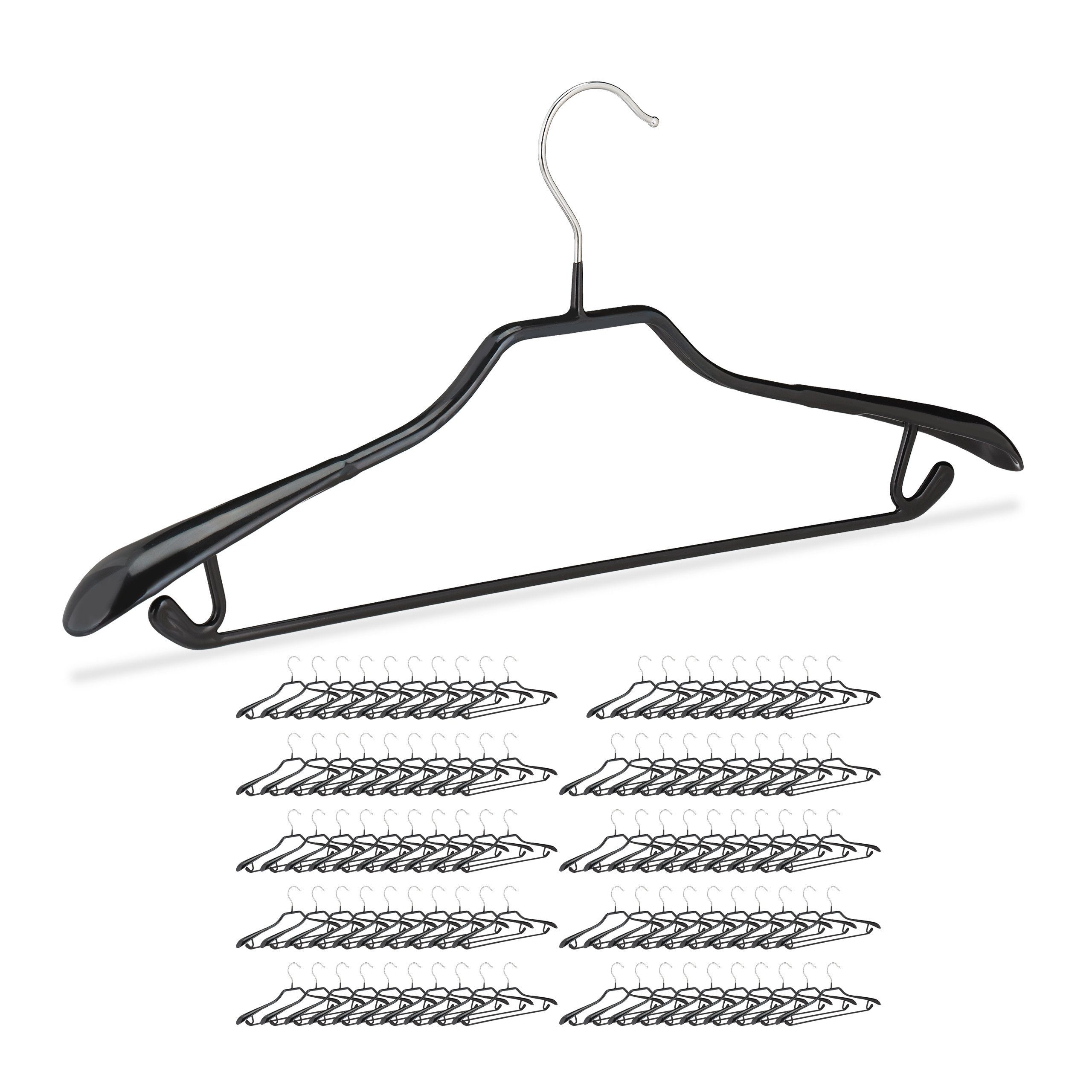 relaxdays Kleiderbügel »100 x schwarze Anzugbügel rutschfest« online kaufen  | OTTO