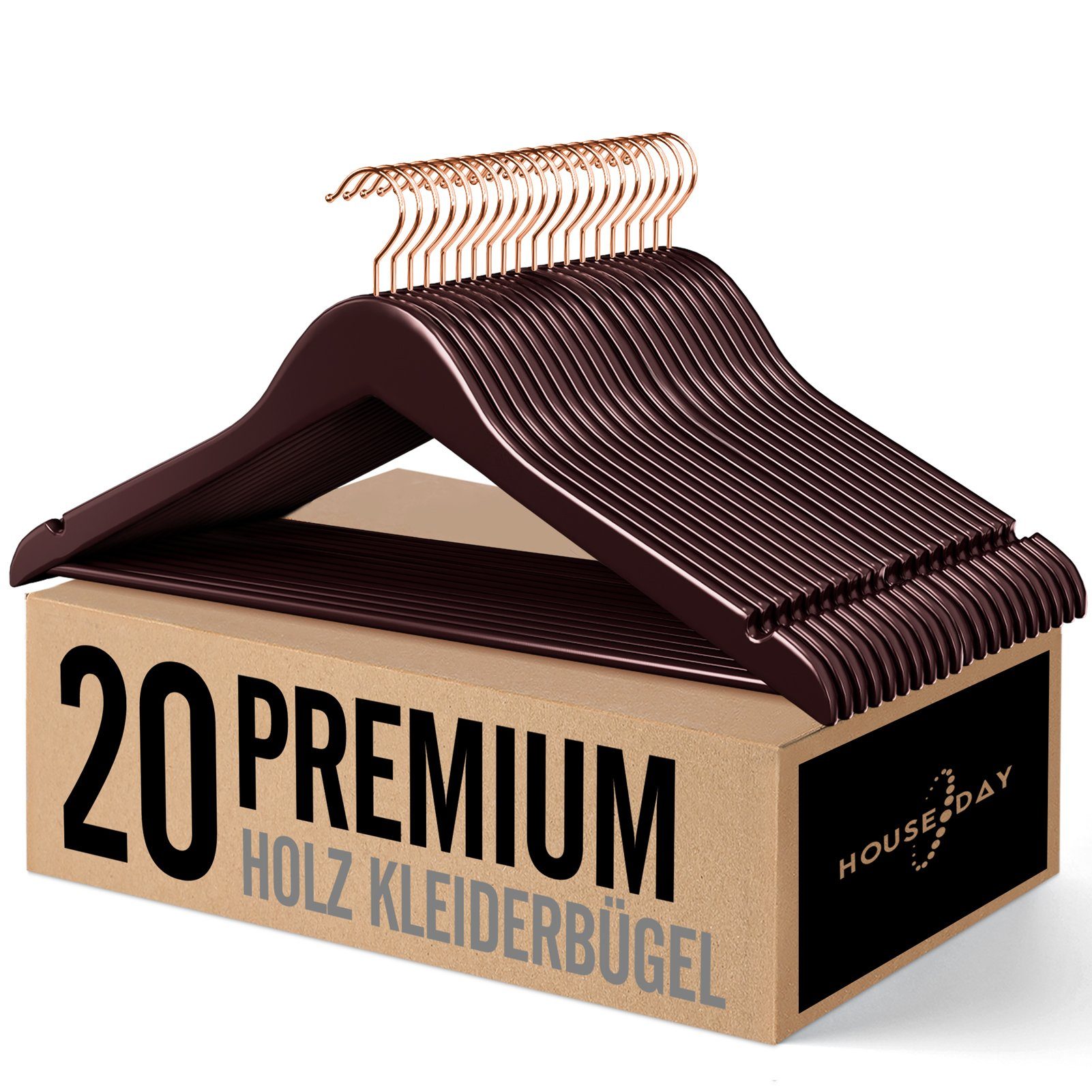 House Day Kleiderbügel Holz für Anzüge, rutschfest, (20-tlg), Kleiderbügel günstig online kaufen