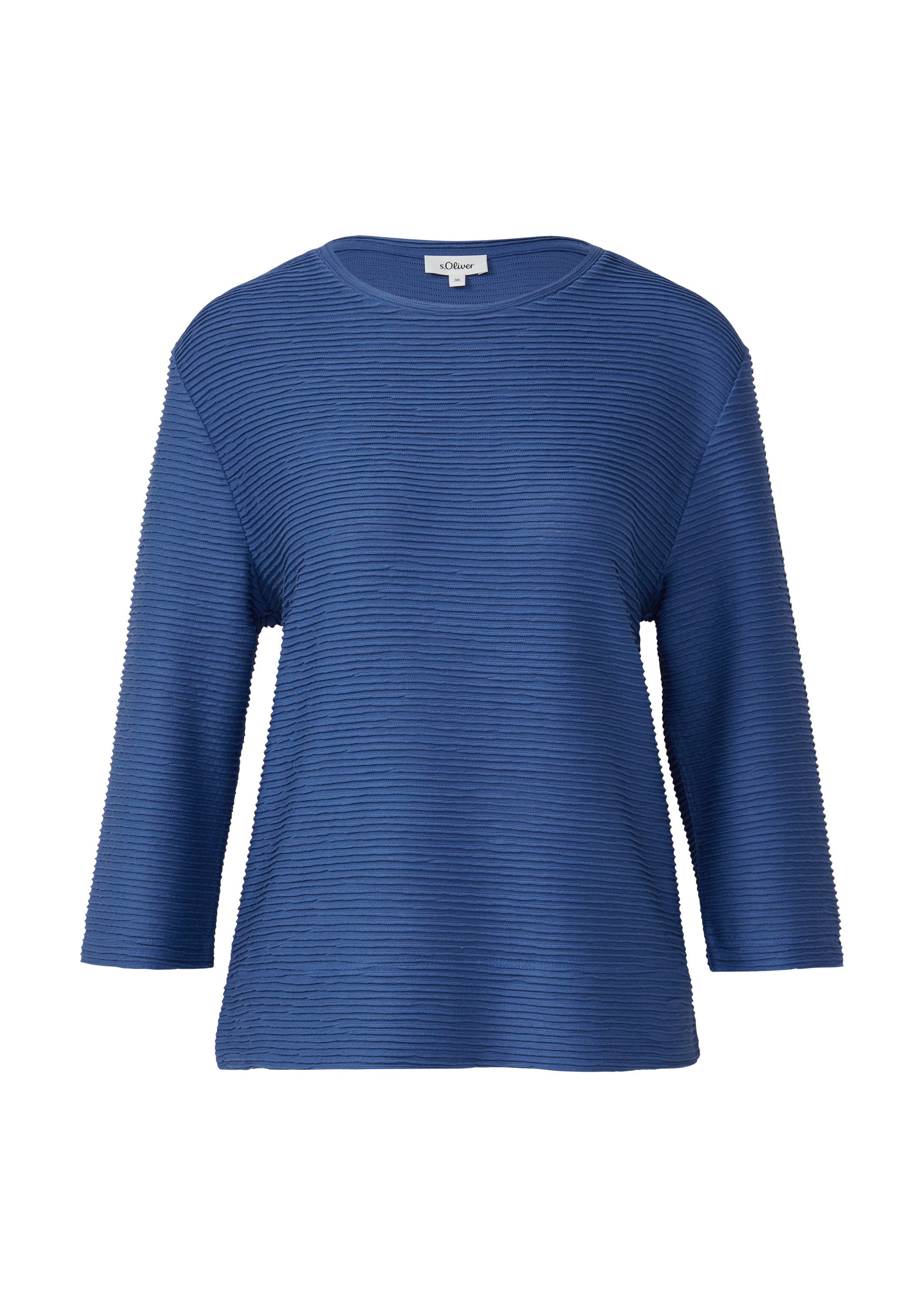 s.Oliver 3/4 Arm-Pullover Sweatshirt Leichtes Sweatshirt mit Struktur günstig online kaufen