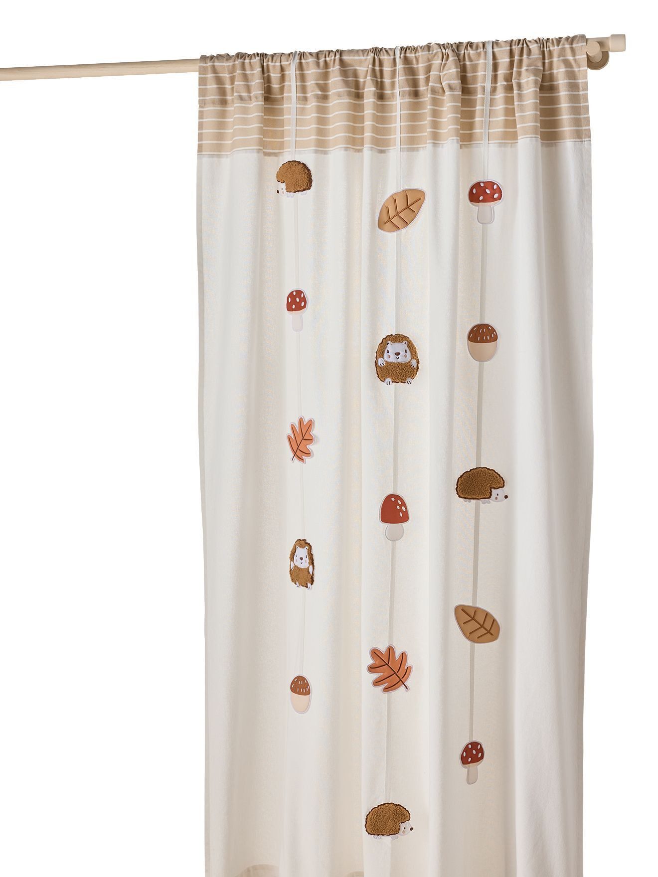 vertbaudet Vorhang Kinderzimmer Vorhang IGEL für Vorhangstange, Baumwolle/Polyester