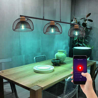 etc-shop Smarte LED-Leuchte, Pendel Hänge Leuchte App Sprachsteuerung Decken Lampe