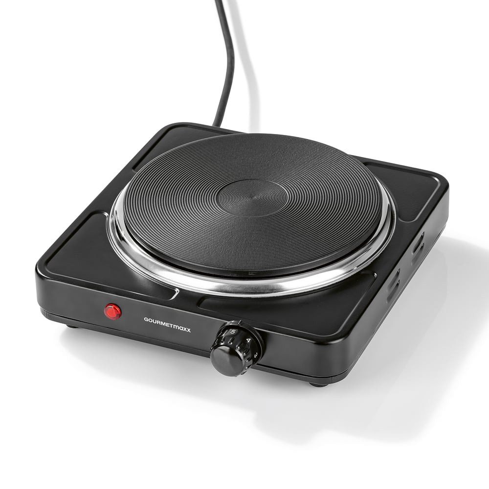 GOURMETmaxx Einzelkochplatte Kompakt-Herdplatte Für kleine Küchen & unterwegs max. 1500 W, Kompakt-Herdplatte Für kleine Küchen & unterwegs max. 1500 W