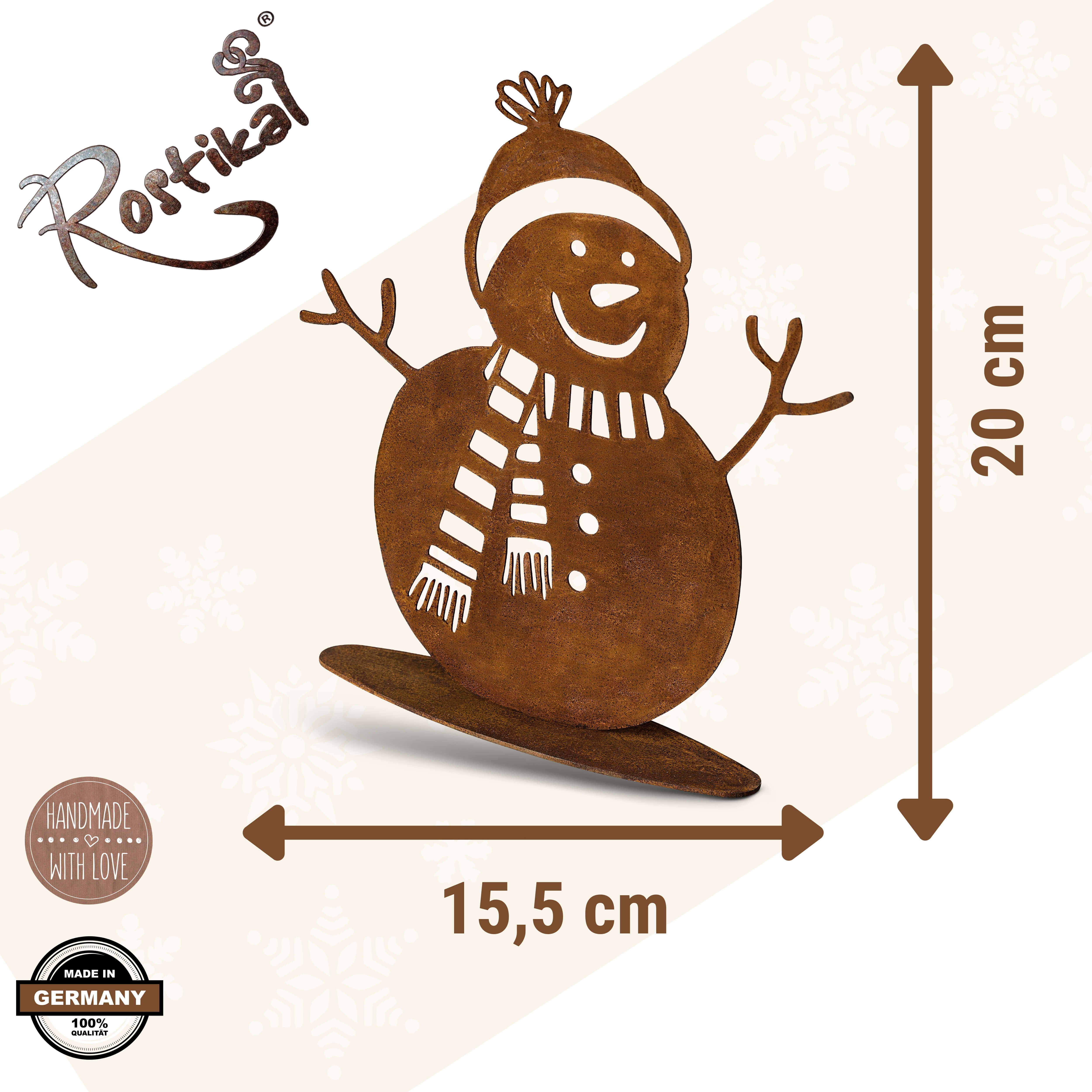 Rostikal Schneemann Rost Deko Metall (1 St), Winterdeko Edelrost Design, Handmade