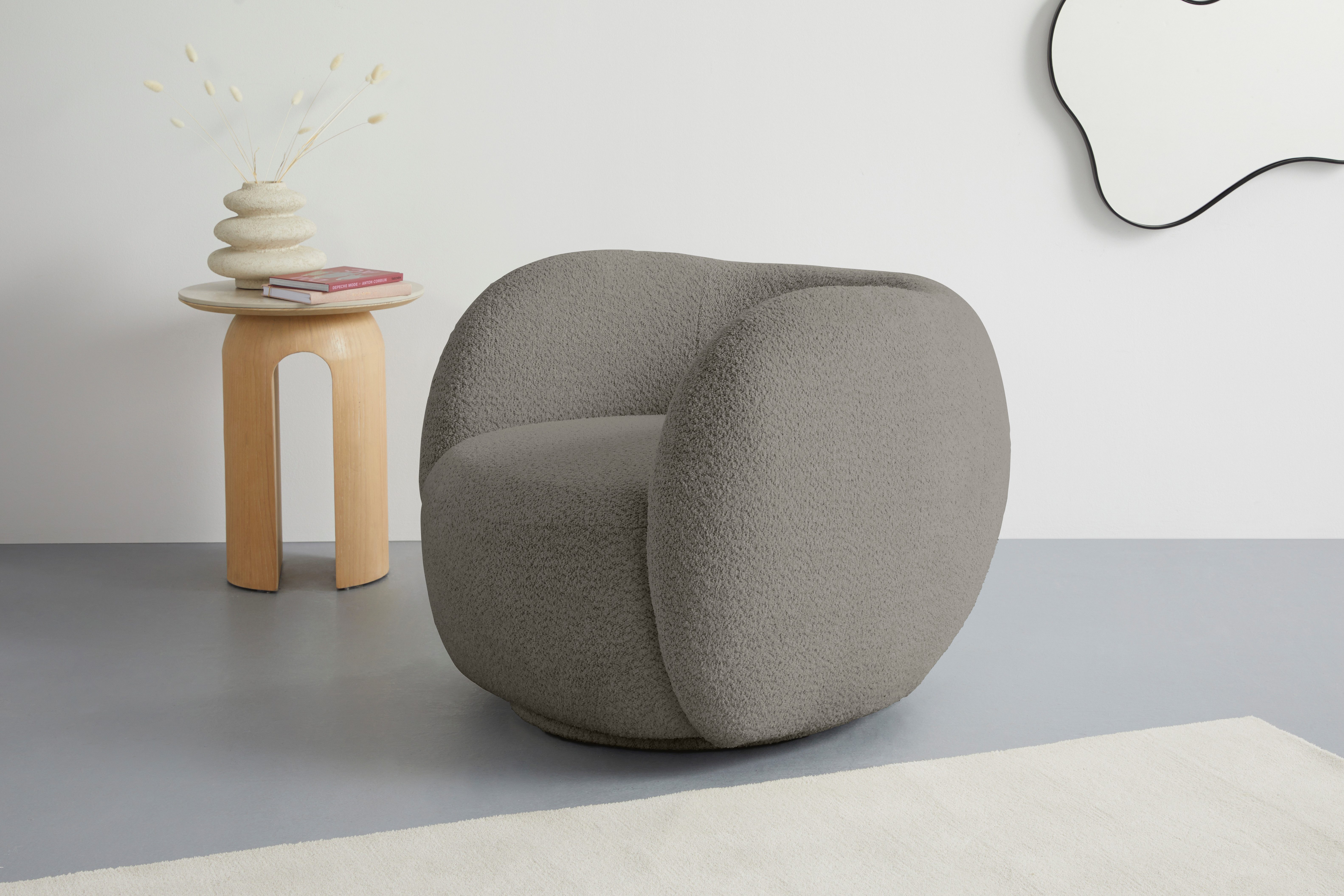 homsy by Ana Johnson Крісла Pebbla, exklusiver, formschöner Designsessel, Drehsessel, Mit oder ohne Drehfunktion, in Luxus-Microfaser oder Chenille
