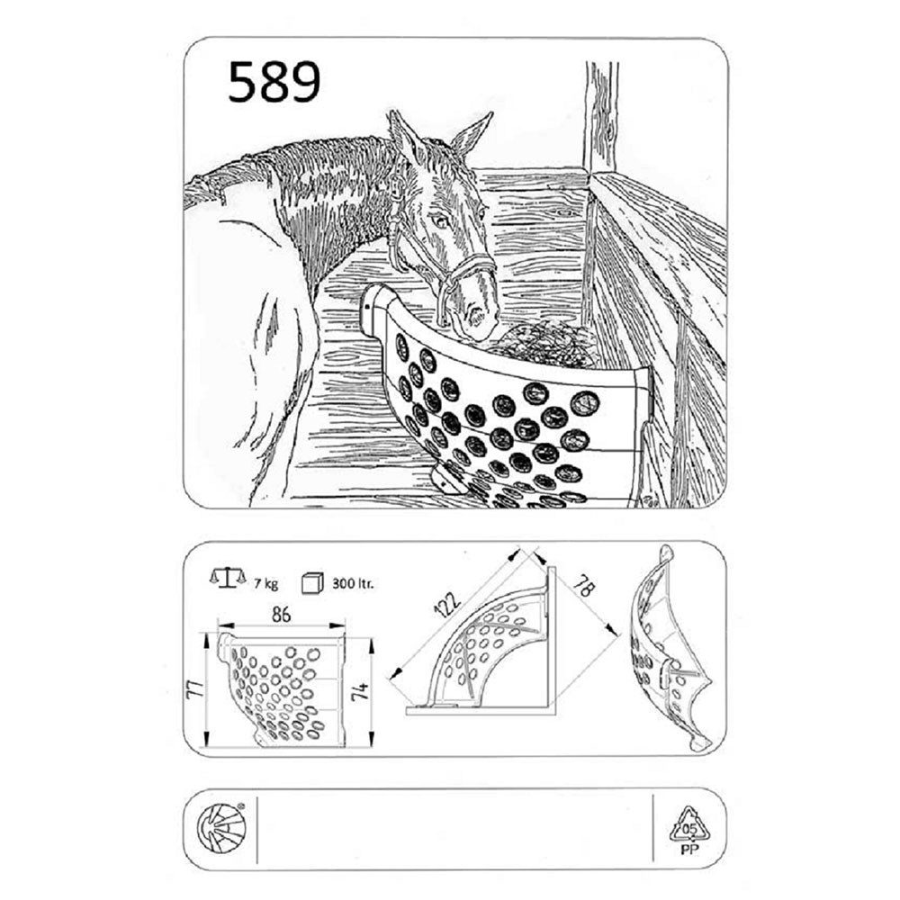 Futterspender Eckraufe Heuspender XL 300 Liter