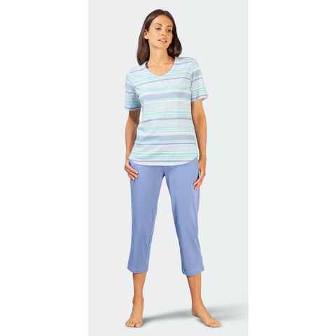 Hajo Schlafanzug Damen Pyjama mit kurzem Arm (2 tlg) Klima Komfort