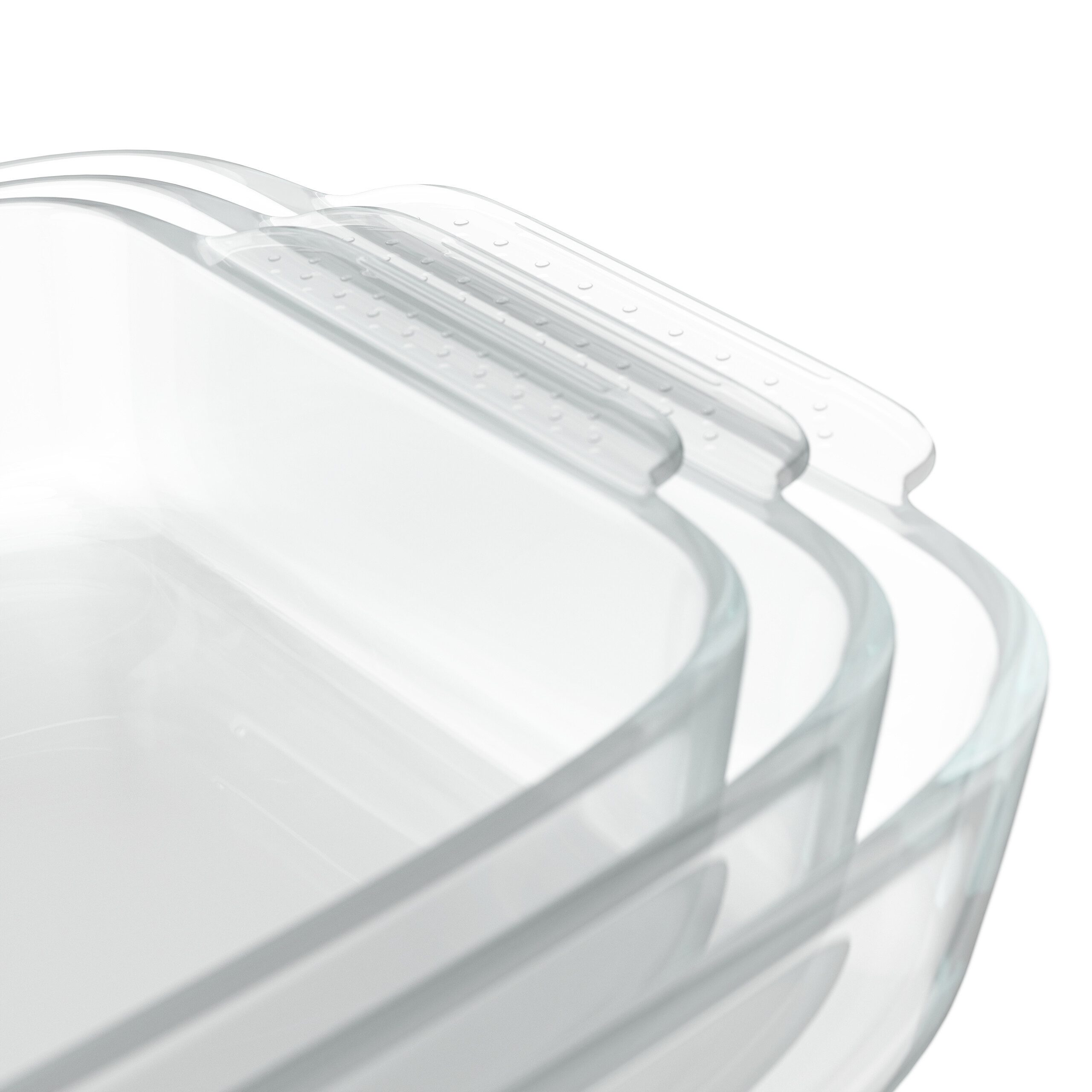 relaxdays Auflaufform Glas Auflaufform 3er Set, Glas, (3-St) – Bild 5 von 5