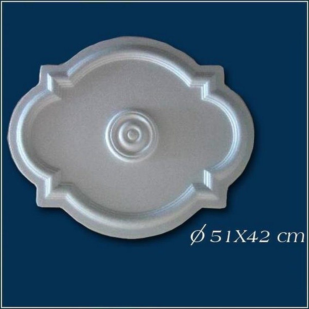Durchmesser PROVISTON Polystyrol, 420 515 Stuckrosette, mm, x Wanddekoobjekt Weiß