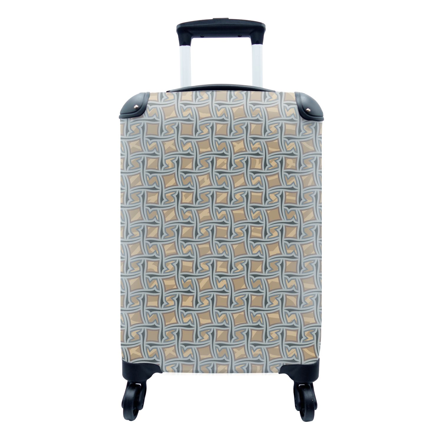 Muster rollen, Rollen, - Trolley, Handgepäckkoffer Braun Reisekoffer MuchoWow Geometrie, - Reisetasche für 4 Ferien, Handgepäck mit