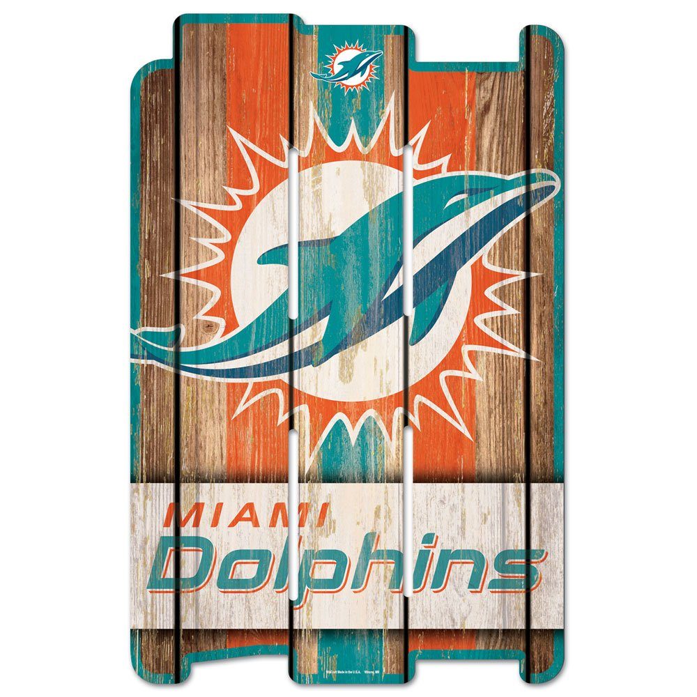 WinCraft Wanddekoobjekt PLANK Holzschild Sign NFL Miami Dolphins