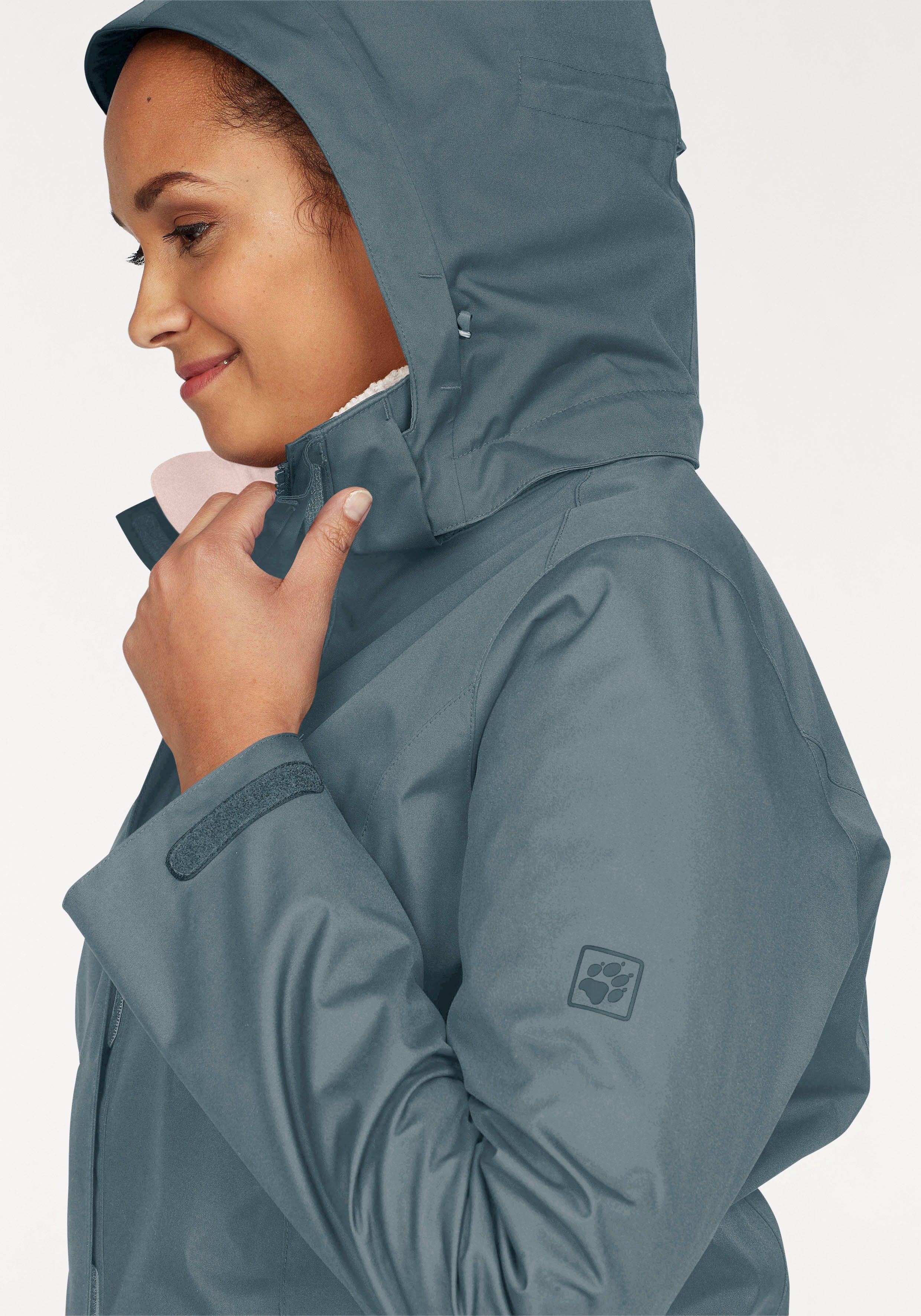 Jack Wolfskin Outdoorjacke TOCORA & Winddicht & Atmungsaktiv Wasserabweisend graugrün