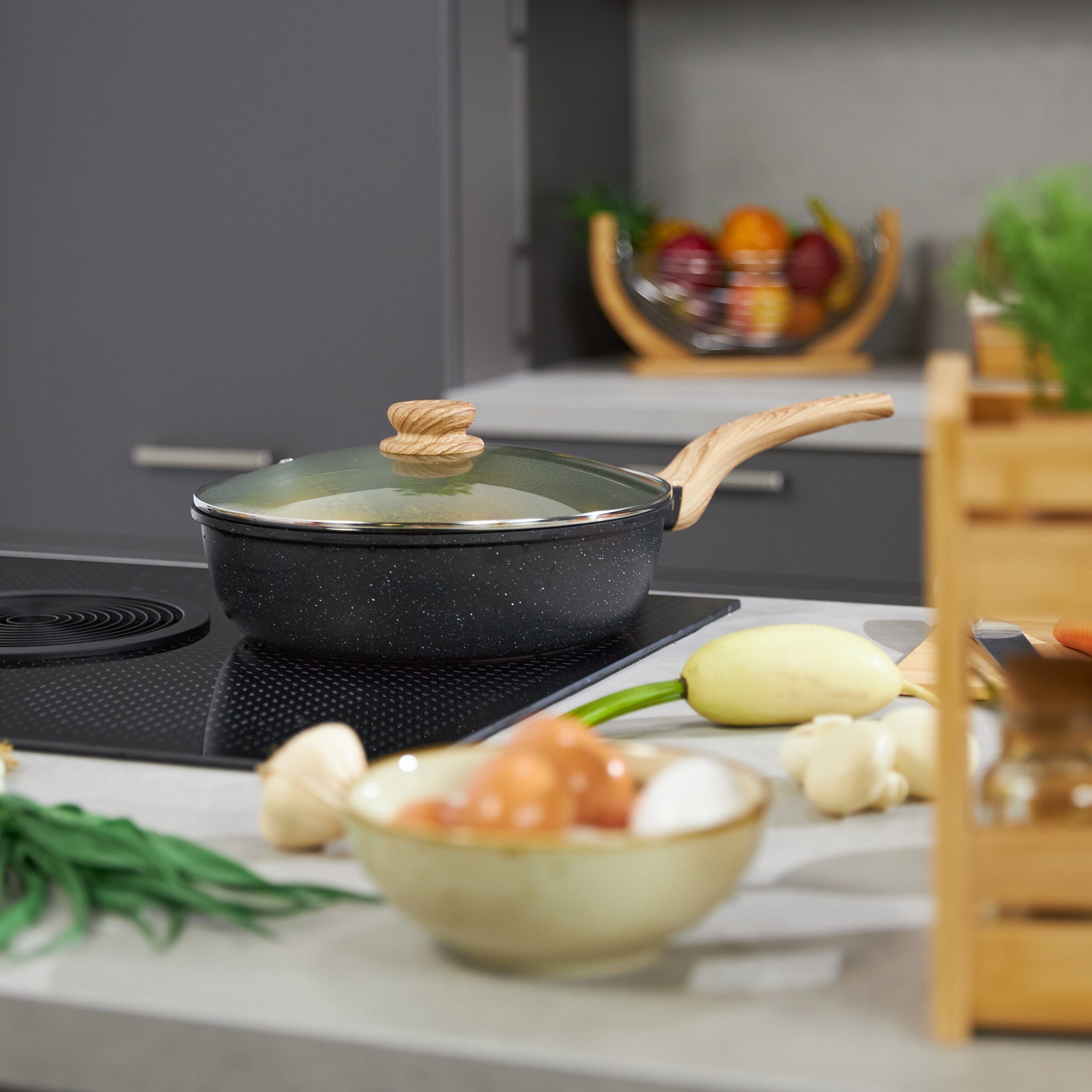 relaxdays Schmorpfanne mit Deckel