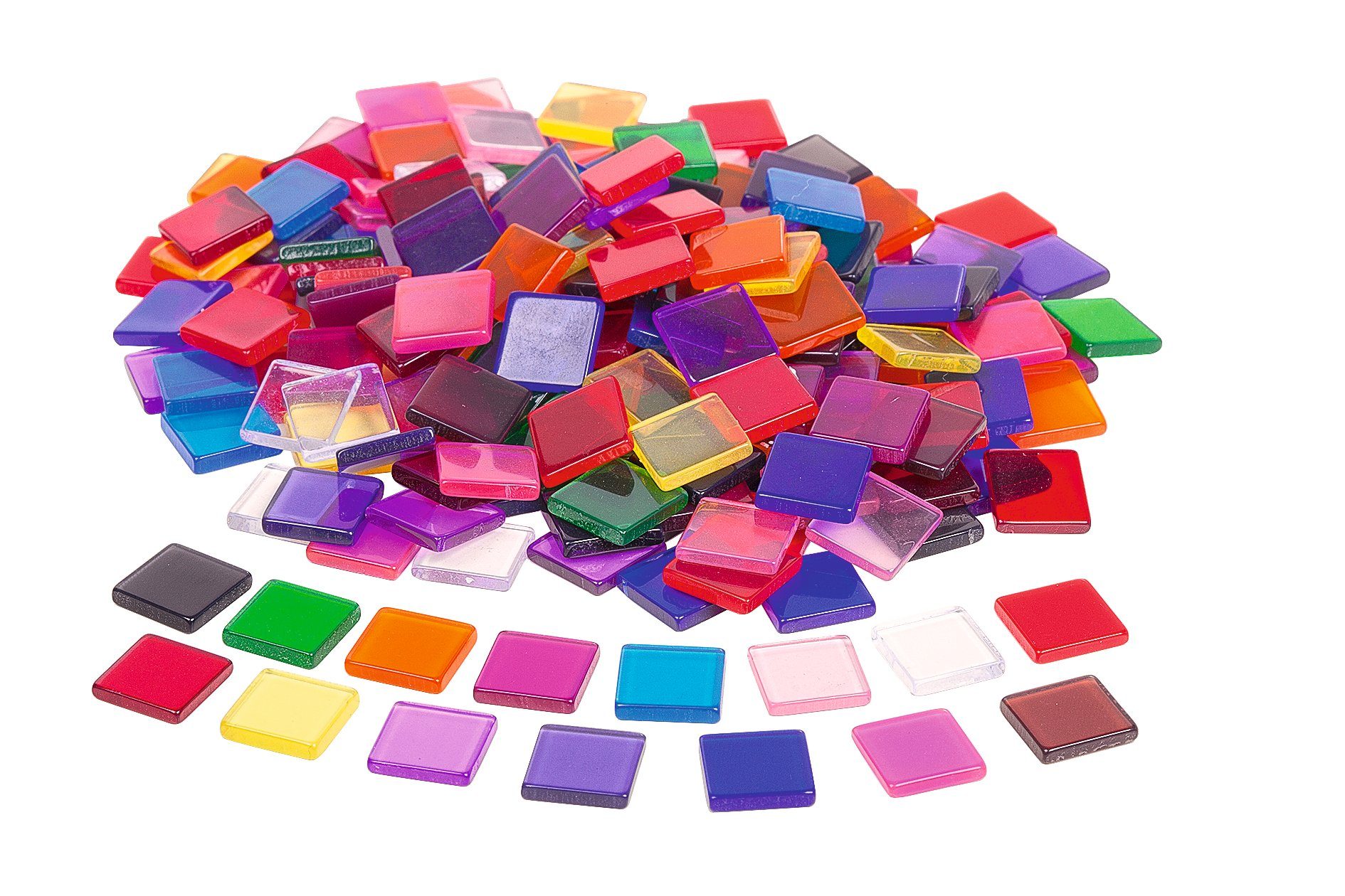 Rayher Streudeko Mosaik Acrylglassteine Quadratisch, 205 Stück