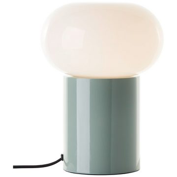 Brilliant Tischleuchte Daeny, ohne Leuchtmittel, mit weißem Glas, 27 x 20 cm, E27, Metall, grün