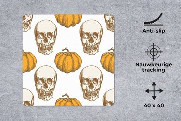 MuchoWow Gaming Mauspad Muster - Halloween - Totenkopf (1-St), Mousepad mit Rutschfester Unterseite, Gaming, 40x40 cm, XXL, Großes