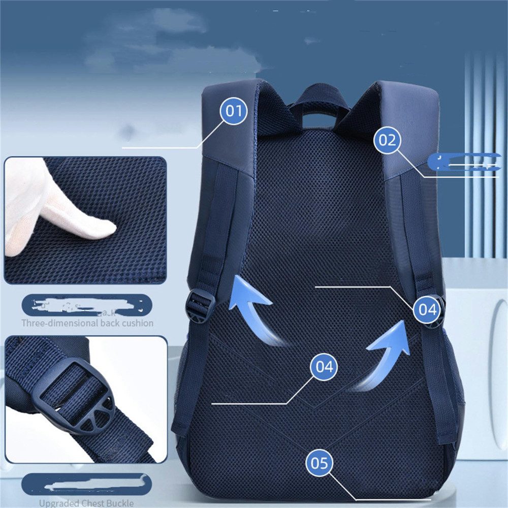 Blusmart Schulrucksack Kinderrucksäcke, orthopädische Rucksäcke (Leichtgewichtig Casual Stylisch, Tissu imperméable), Für Grund- und Mittelschüler