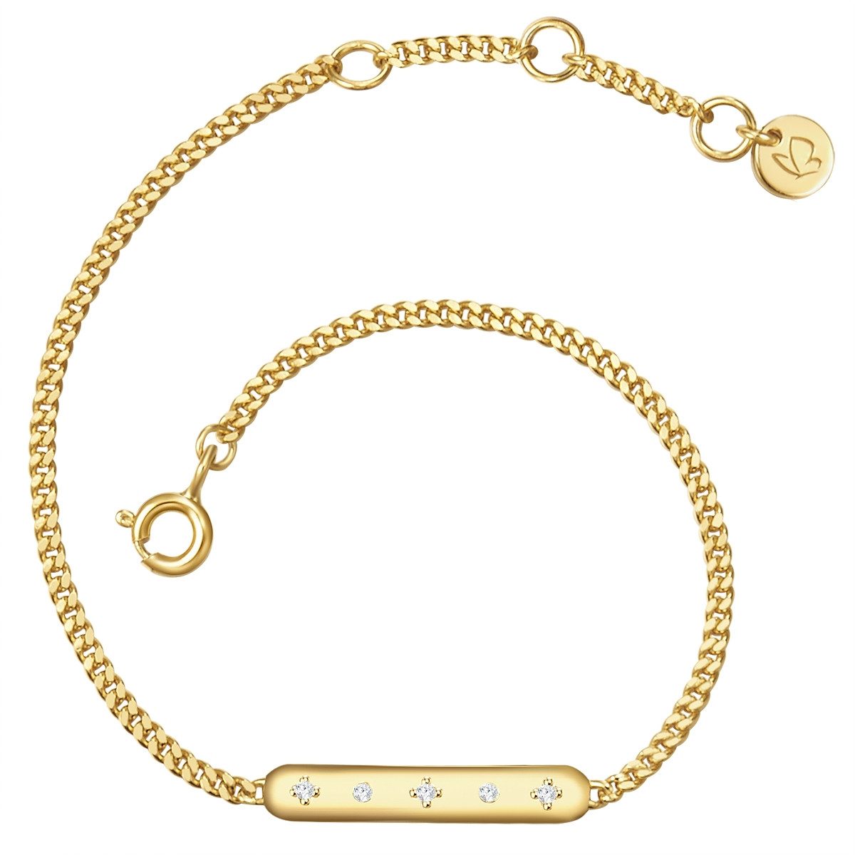 Glanzstücke München Panzerarmband GSM1333 (1-tlg), Armband Sterling Silber gelbgold