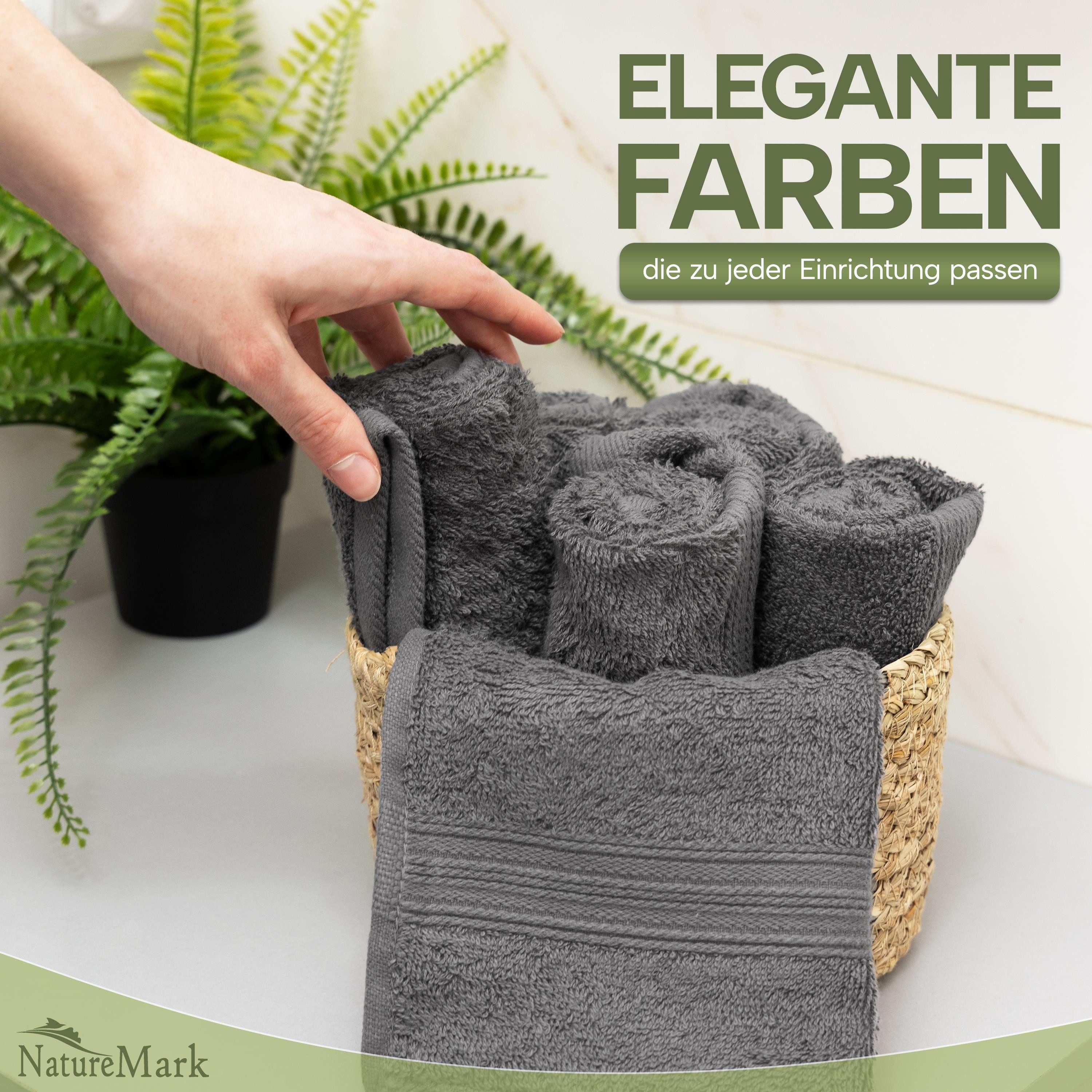 NatureMark Gästehandtuch Gästetuch 500gsm, 100% Baumwolle (12-St), Gästehan günstig online kaufen