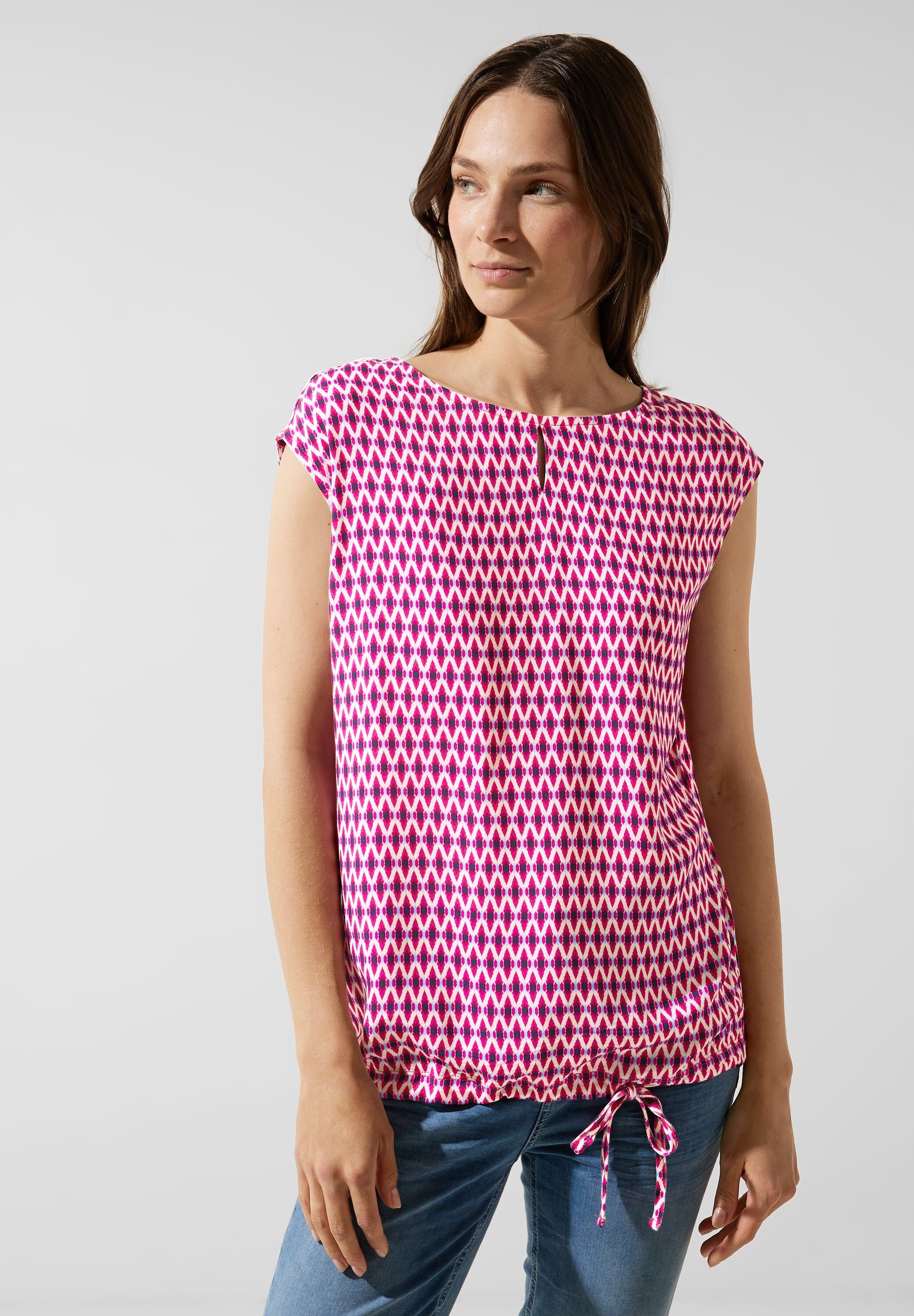 Viskose, softer Rhombus Print STREET aus T-Shirt ONE