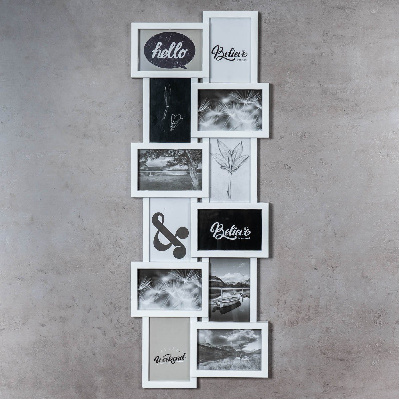 Collage Collage, Levandeo® 12 32x83cm Galerie Weiß Fotos Fotogalerie Bilderrahmen Bilderrahmen