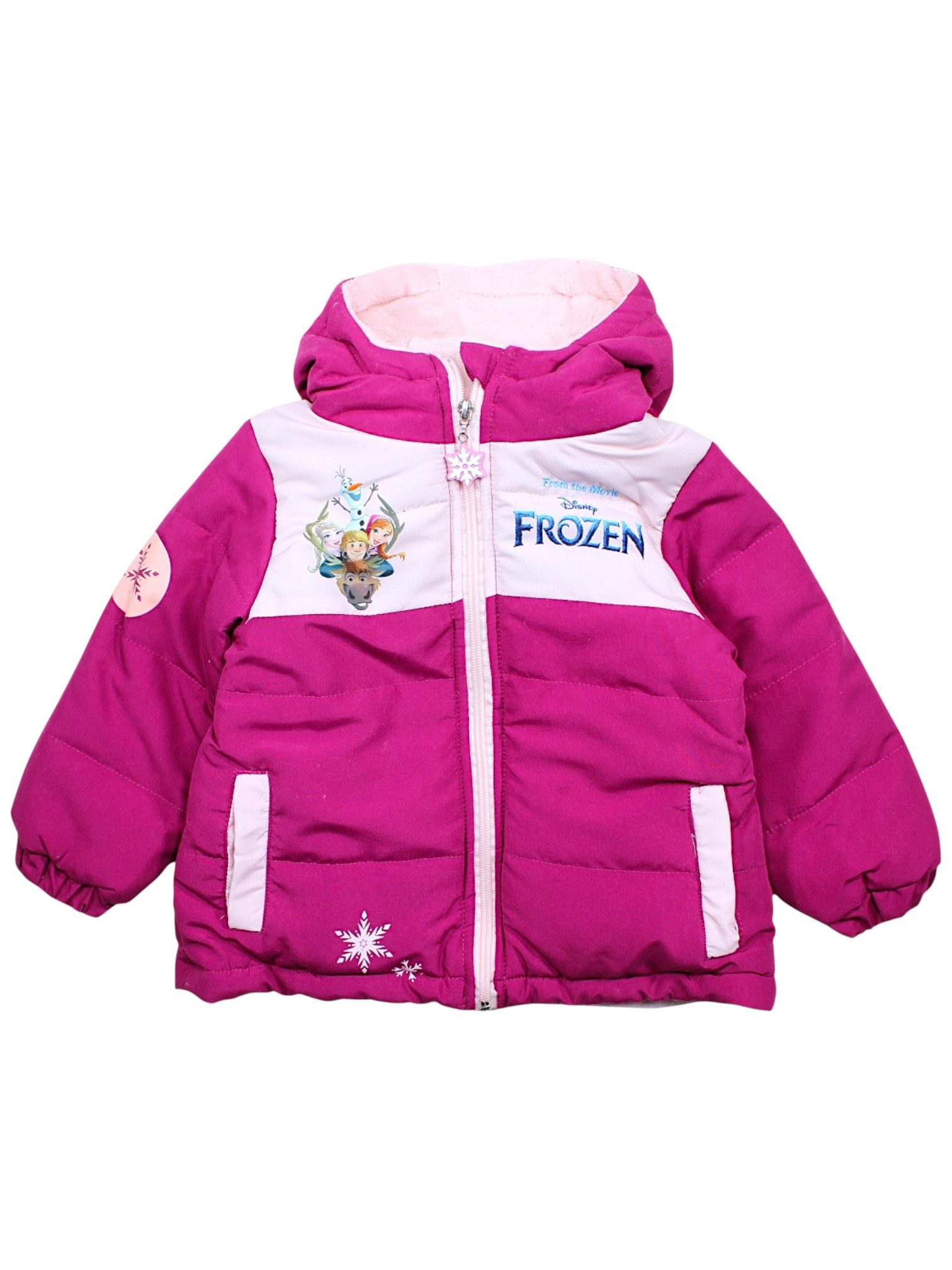 Disney Frozen Winterjacke Elsa, Anna, Kristoff & Olaf Mädchenjacke mit Kapuze & Fleece Futter Größe 92 - 128 cm