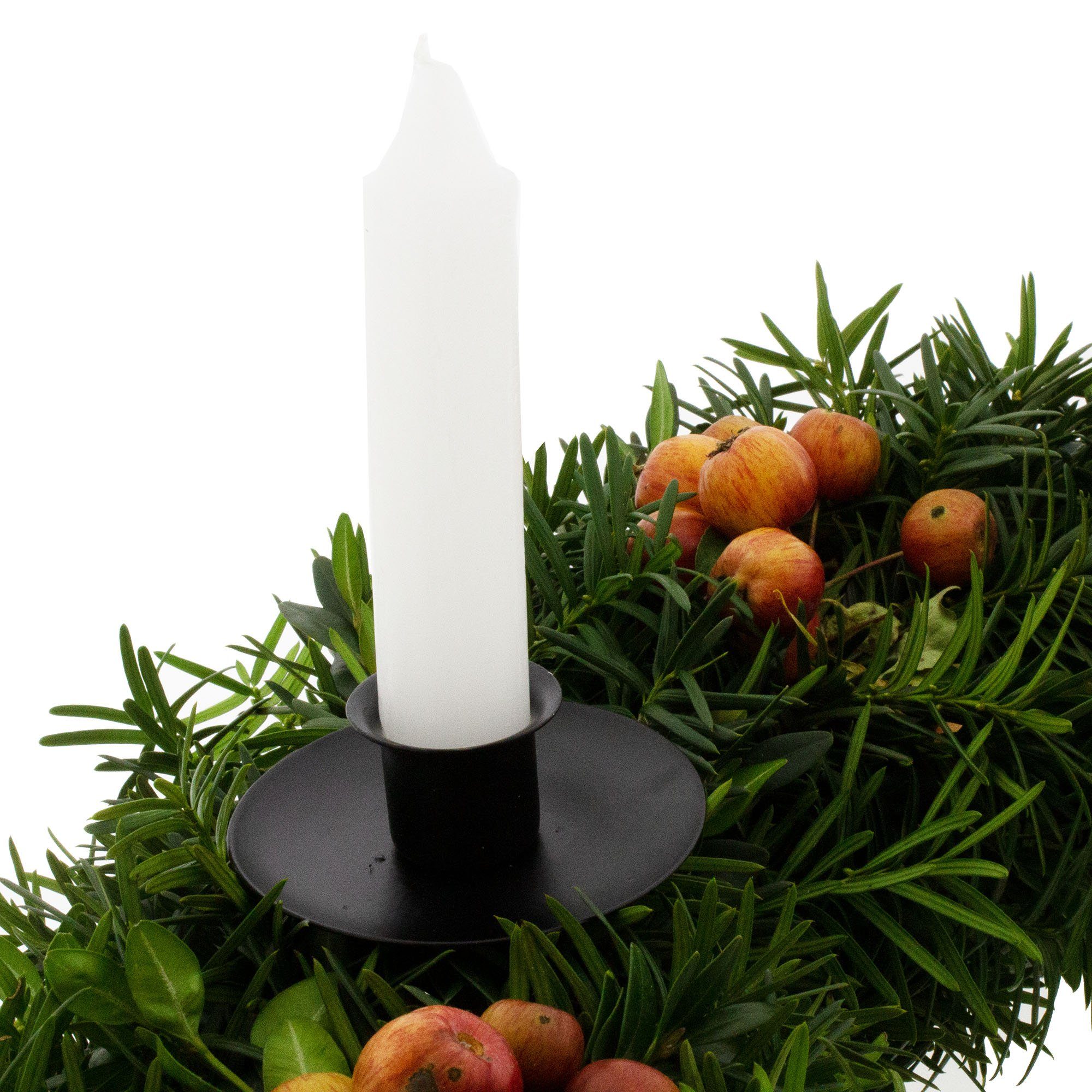 Metall Adventskranzstecker Set Schwarzer Adventskranz H für Weihnachten), (Deko Kerzenhalter Kerzenhalter, aus 4er Annastore 10 Kerzenständer