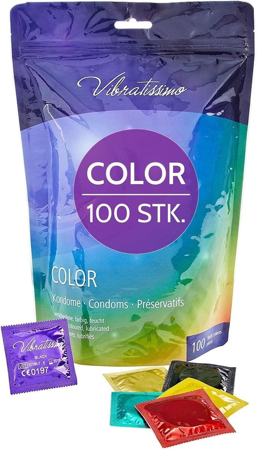 Vibratissimo Kondome Premium Nature, Color, Mix, verschiedene Aromen, Farben, Strukturen