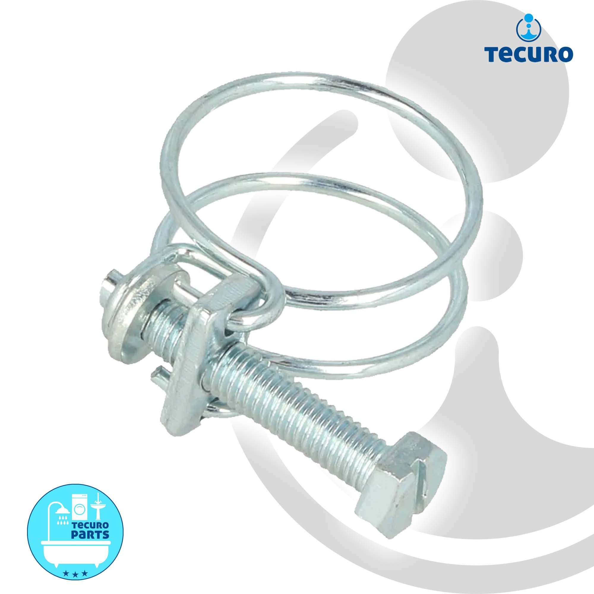 tecuro Schlauchschelle 2-Draht Schlauchschelle Typ W1 Stahl verzinkt, verschiedene Größen