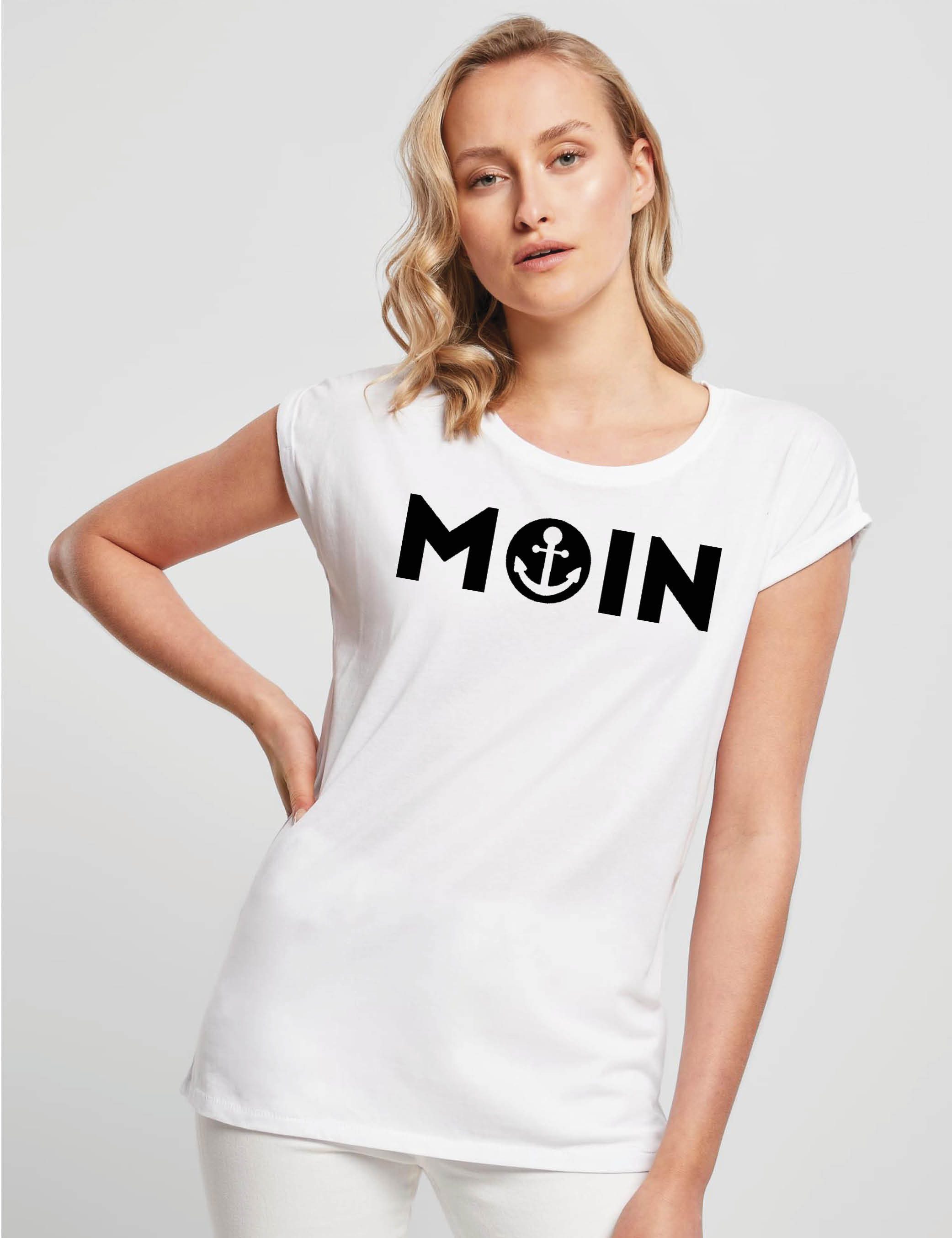 Youth Designz Print-Shirt "Moin mit Anker Print" Damen T-Shirt Statement Geschenk Frauen Motiv mit stylischen und schlichten Aufdruck