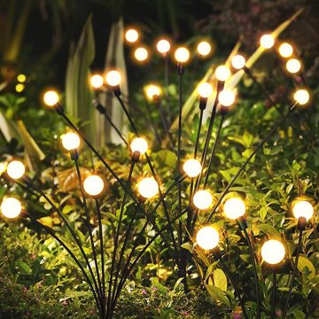 GelldG LED Solarleuchte Firefly Solar-Wegbeleuchtung, 2 Stück Beleuchtung Glühwürmchen