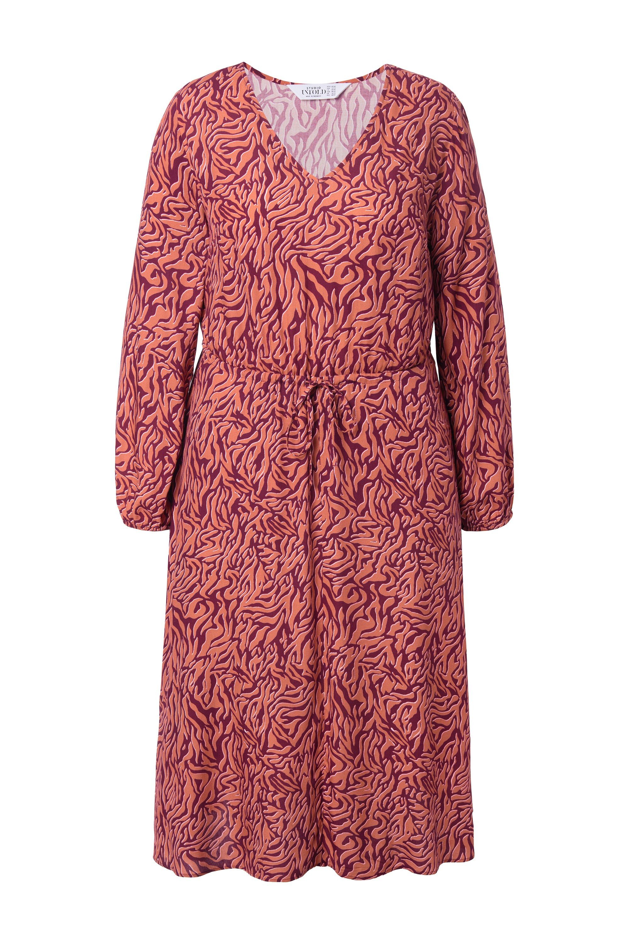 Studio Untold Maxikleid Maxikleid Zebra Bindeband Langarm günstig online kaufen