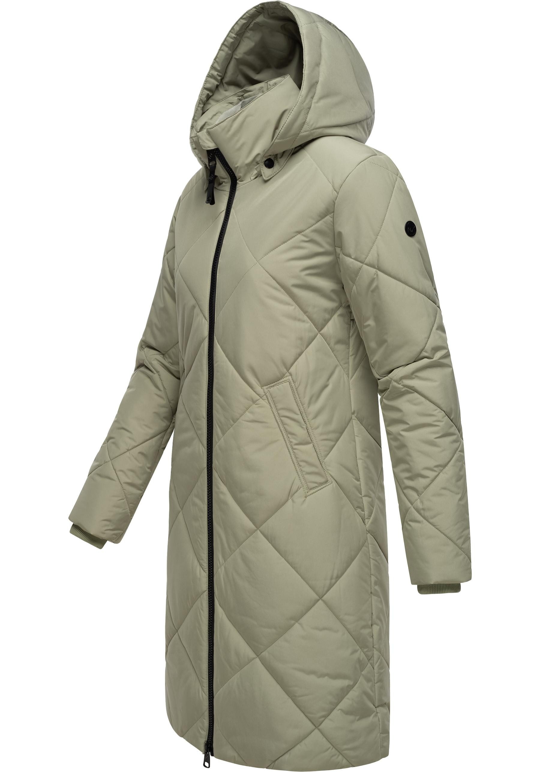 Ragwear Steppmantel Rebela stylischer Winterparka mit abnehmbarer Kapuze
