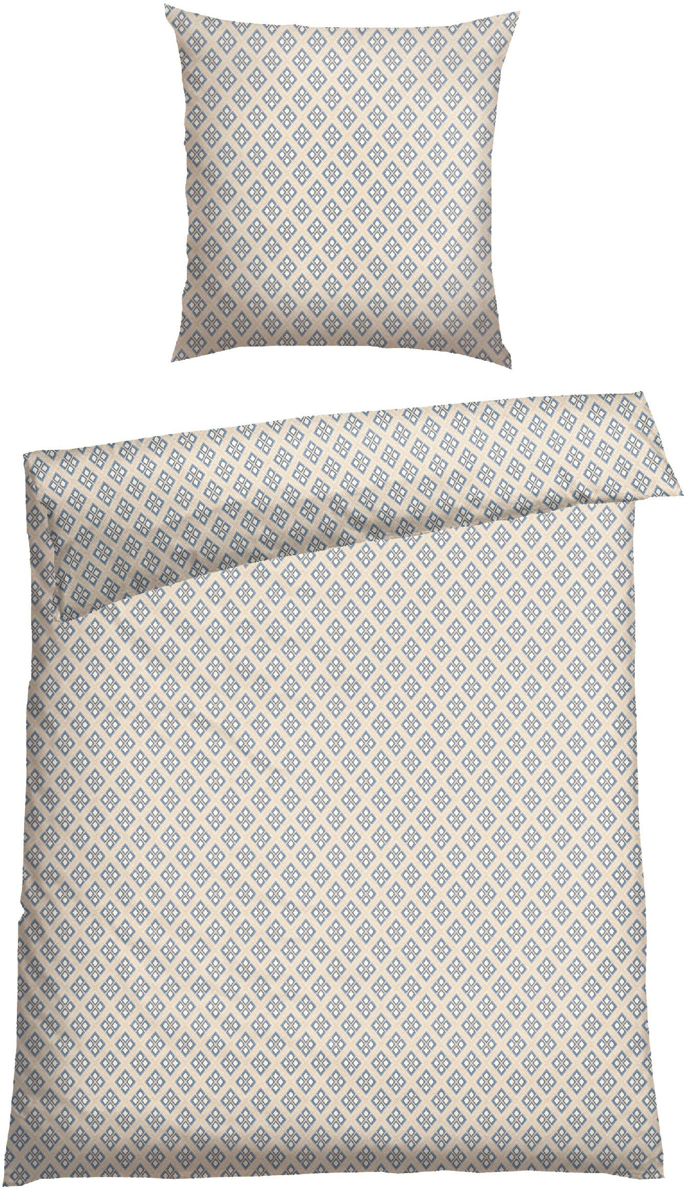 Schiesser Bettwäsche Yosa aus weicher Baumwolle mit schlichtem Minimaldessin, Renforcé, 2 teilig, Made in Green