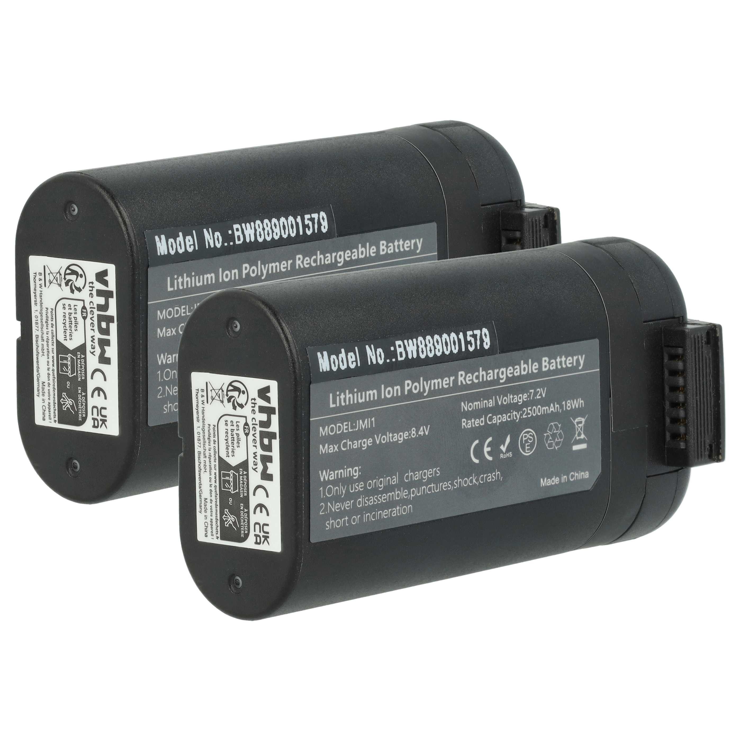 vhbw passend für DJI Mavic Mini Drohne (2500 mAh, 7,4 V, Li-Ion) Drohnen-Akku Akku Li-Ion 2500 mAh (7,4 V, 2 St), Leistungsfähige Austausch-Akkus für Drohne, Wiederaufladbar, Jede