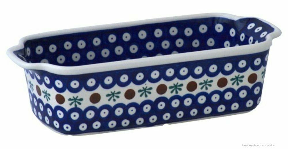 Bunzlauer Keramik Backform Bunzlauer Keramik 1Liter Auflaufform Brotform 26,5x12,5x7,2cm Dekor 41