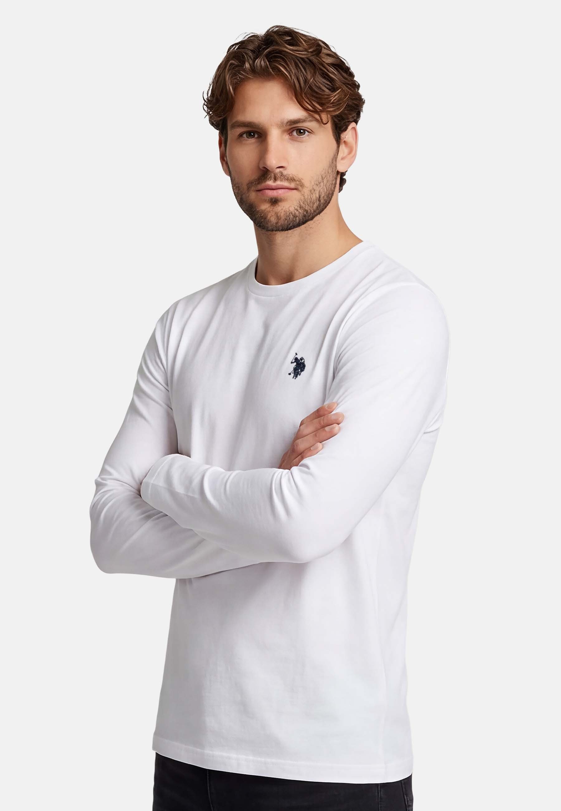 U.S. Polo Assn. Longsleeve USAaron – Herren Langarmshirt mit Logo-Stickerei Aus 100 % Baumwolle, mit Rundhalsausschnitt und klassischer Passform