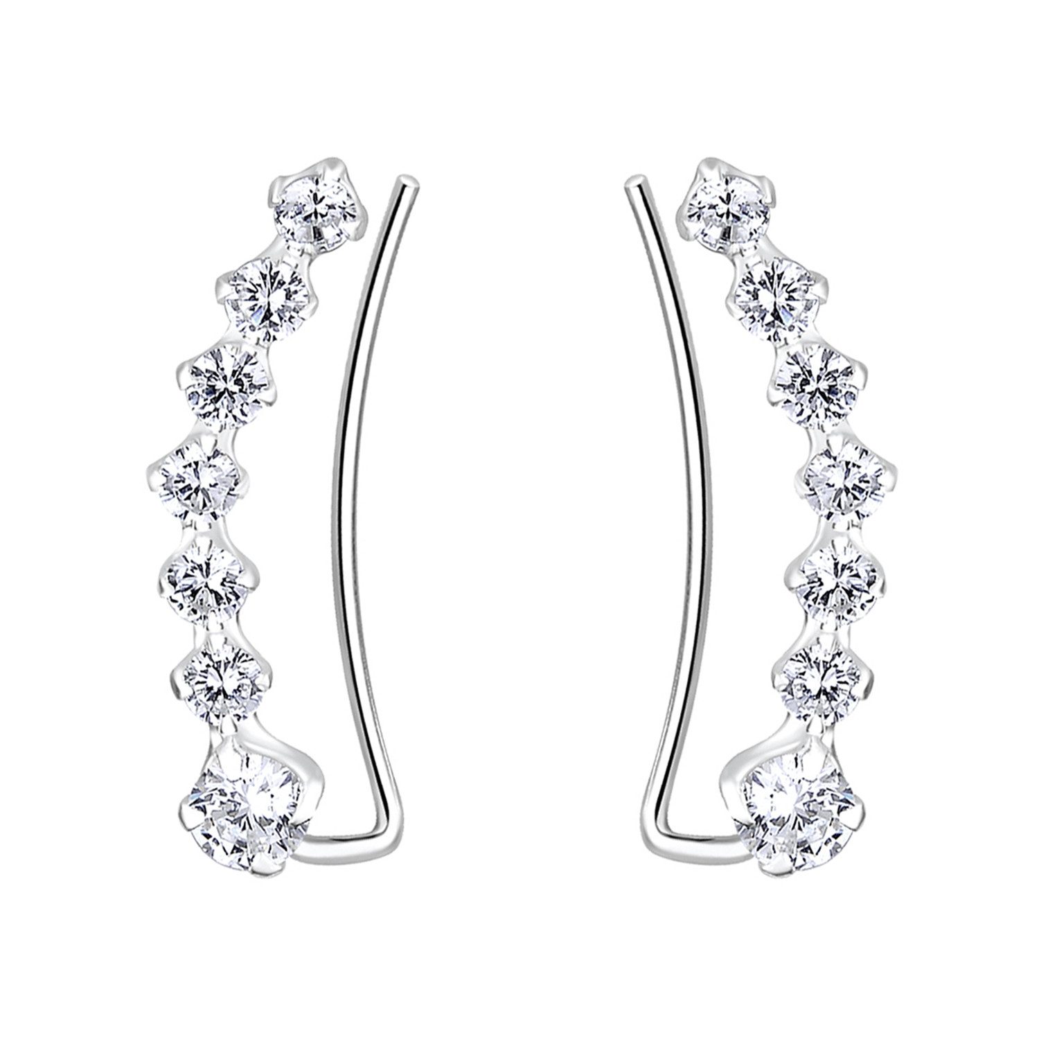 LÖB Ohrklemme Ohrklemme 925 Silber Zirkonia Stein Ohrringe Ohrkletterer Bog günstig online kaufen